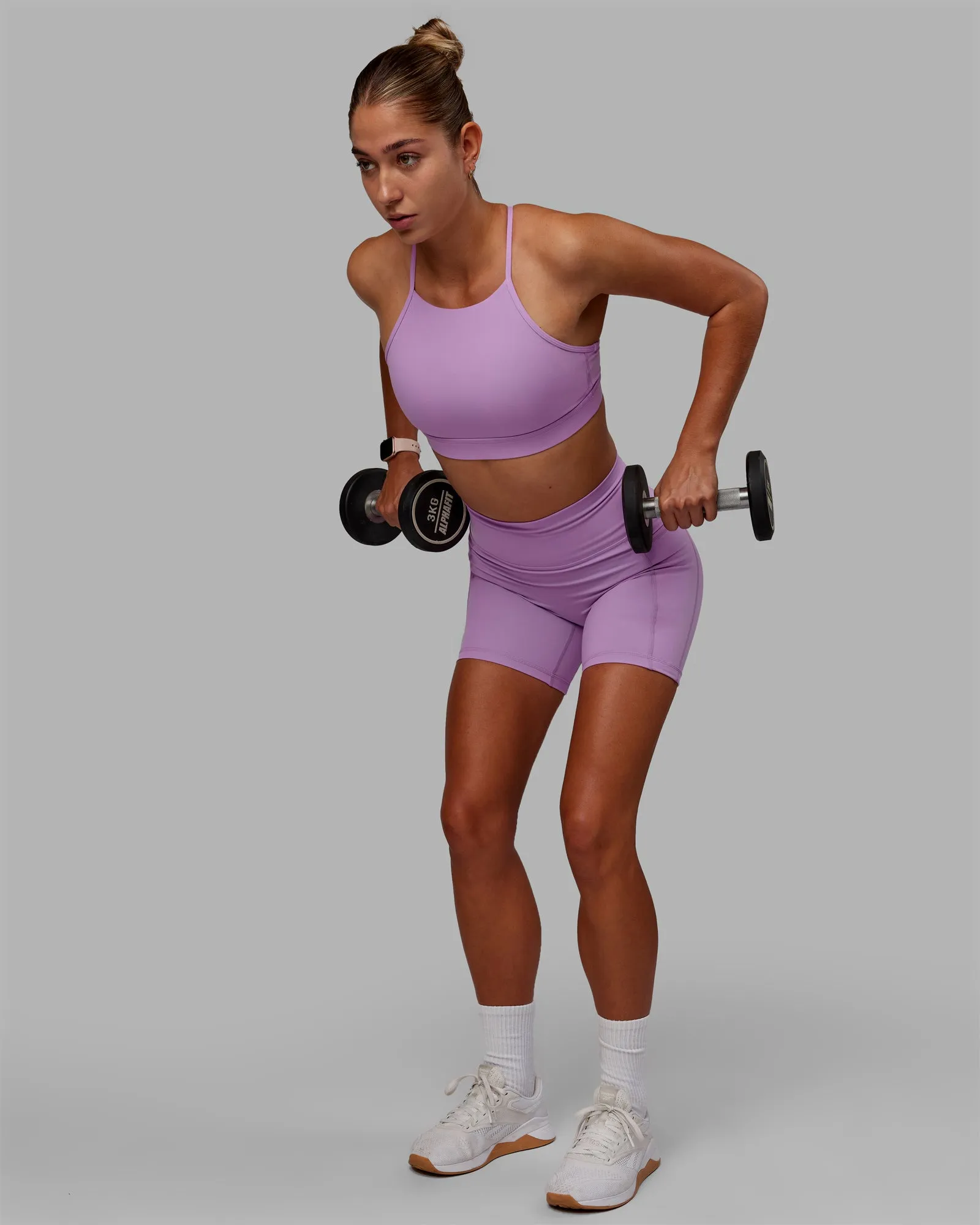 Fusion Mid Short Tights with Pockets - Light Violet