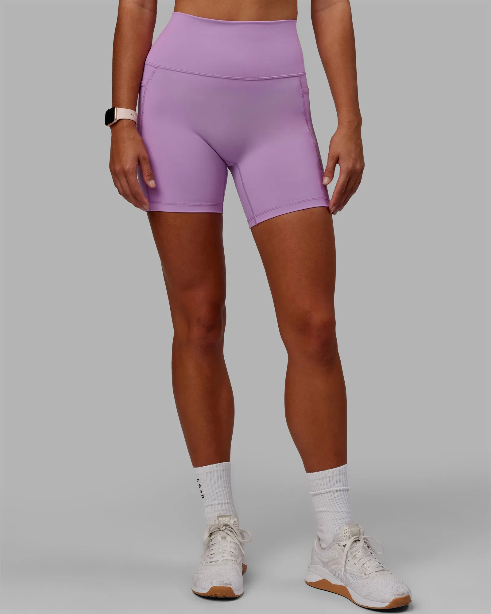 Fusion Mid Short Tights with Pockets - Light Violet