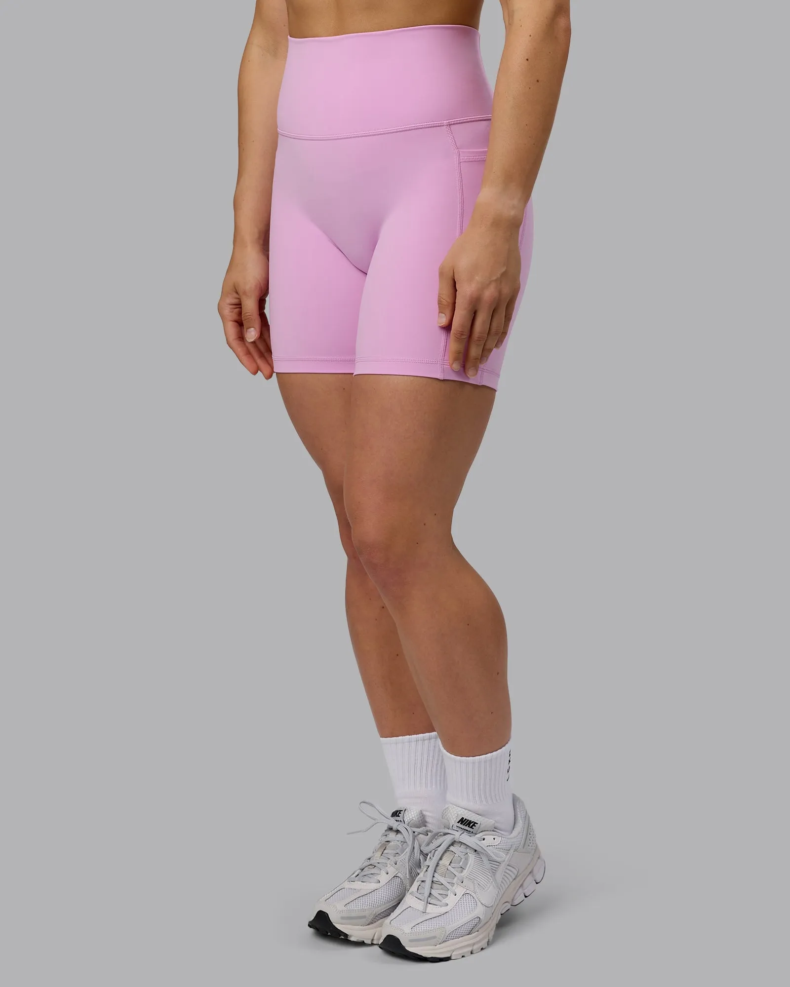 Fusion Mid Short Tights with Pockets - Pastel Orchid