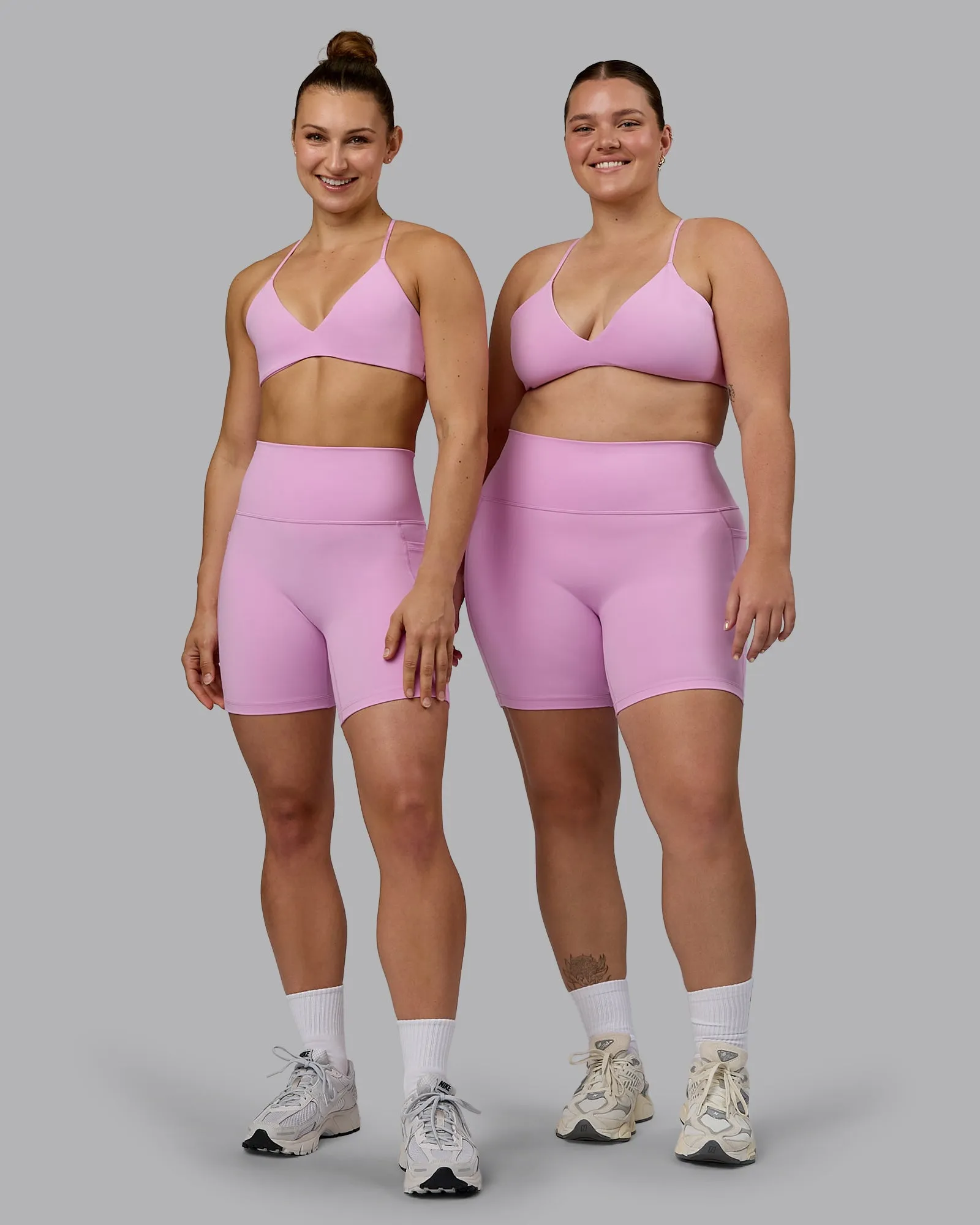 Fusion Mid Short Tights with Pockets - Pastel Orchid