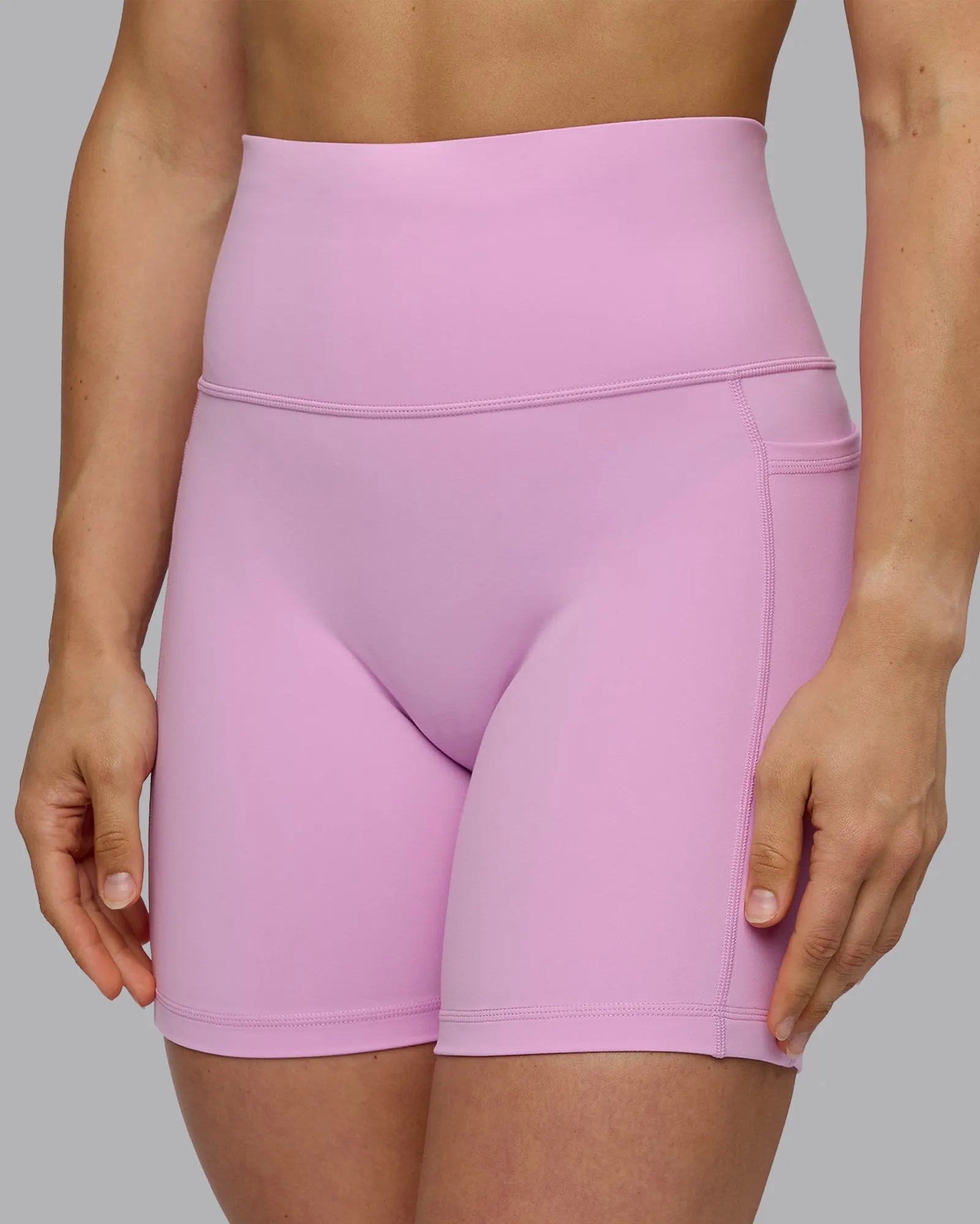 Fusion Mid Short Tights with Pockets - Pastel Orchid
