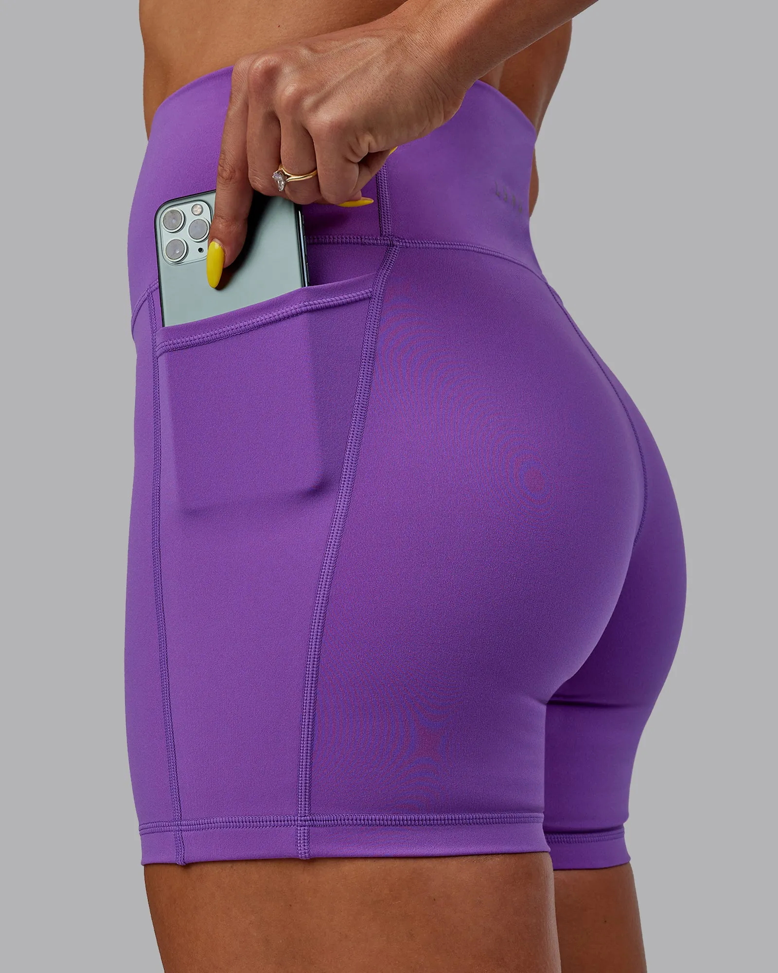 Fusion Mid Short Tights with Pockets - Purple Swirl