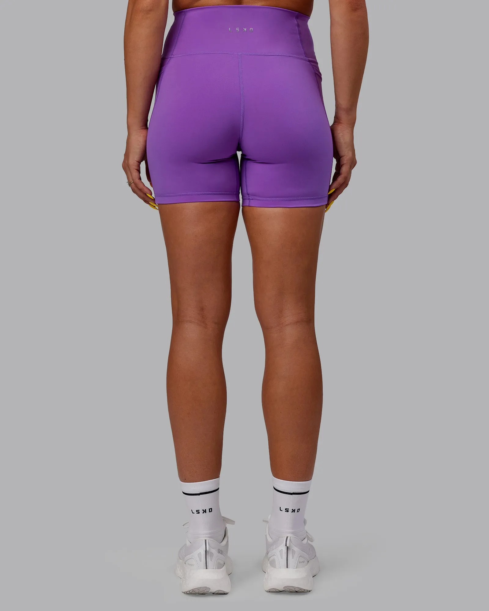 Fusion Mid Short Tights with Pockets - Purple Swirl