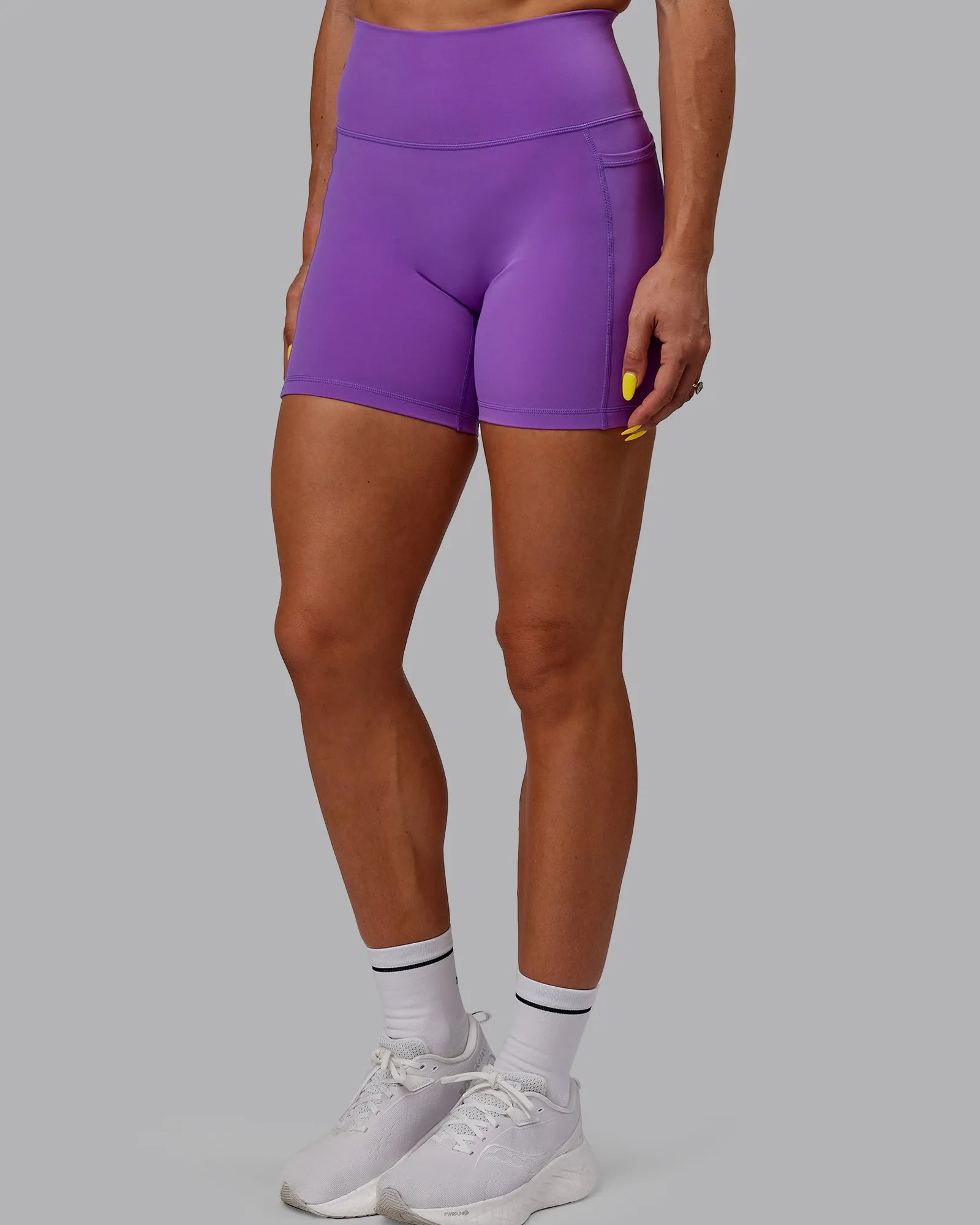 Fusion Mid Short Tights with Pockets - Purple Swirl