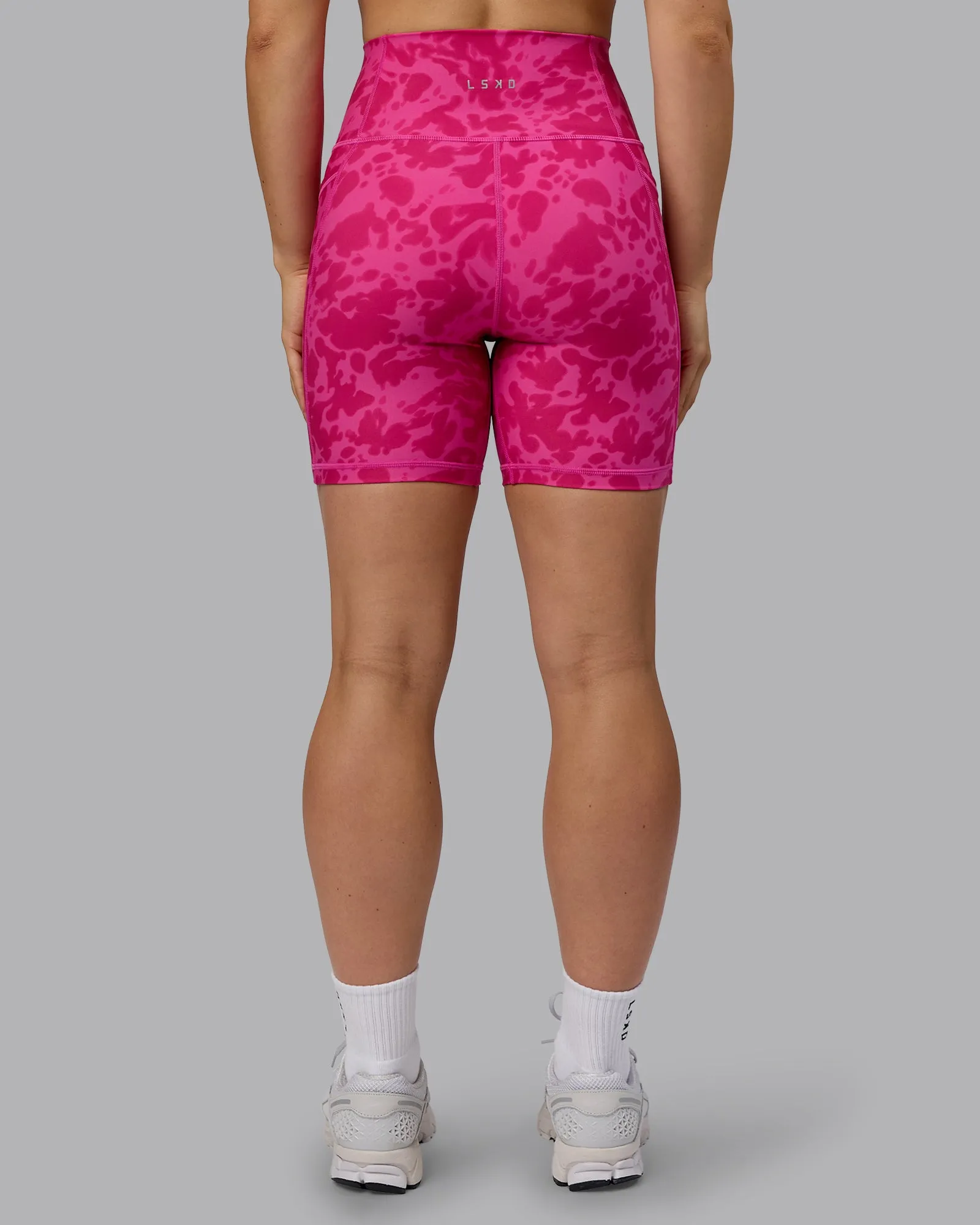 Fusion Mid Short Tights with Pockets - Strawberry-Lava Lamp