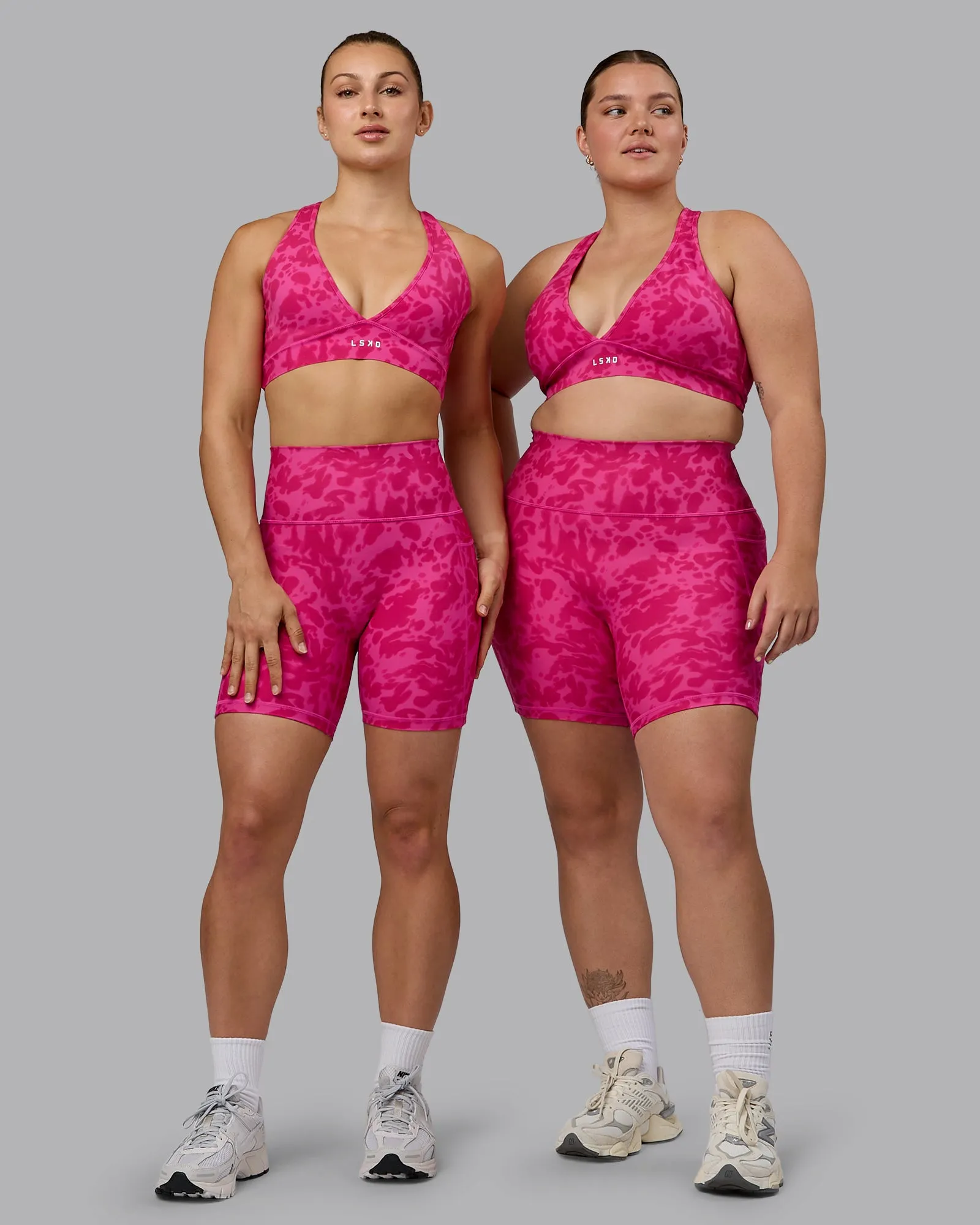 Fusion Mid Short Tights with Pockets - Strawberry-Lava Lamp
