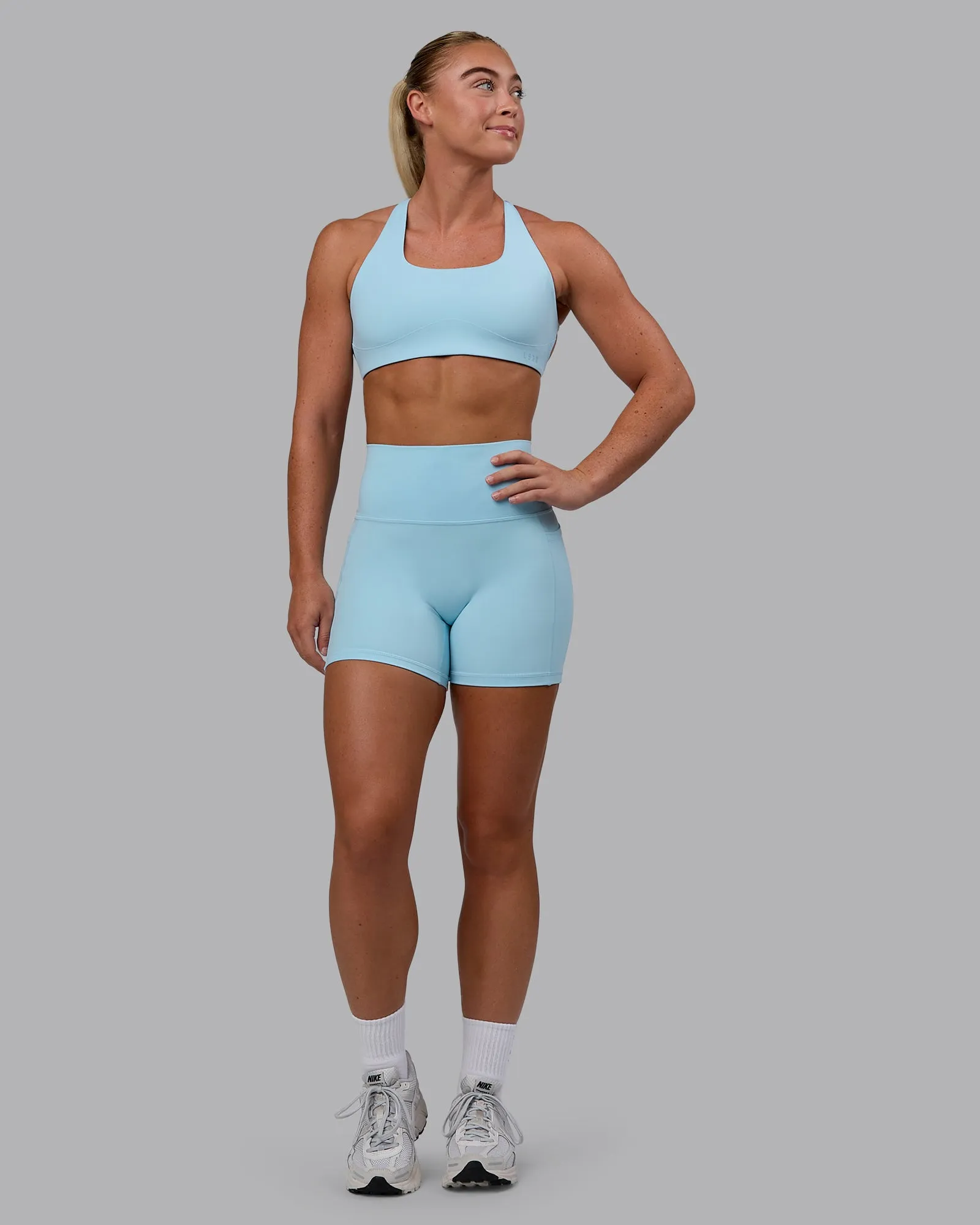 Fusion X-Short Tights with Pockets - Glacial Blue