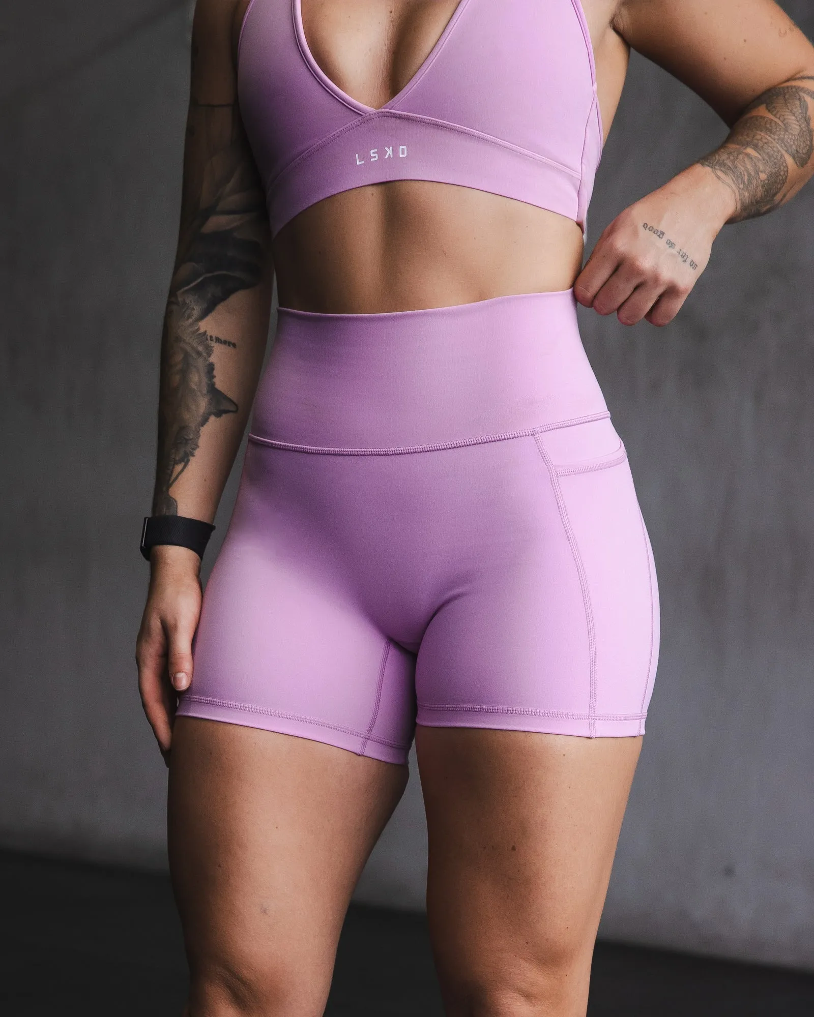Fusion X-Short Tights with Pockets - Light Violet