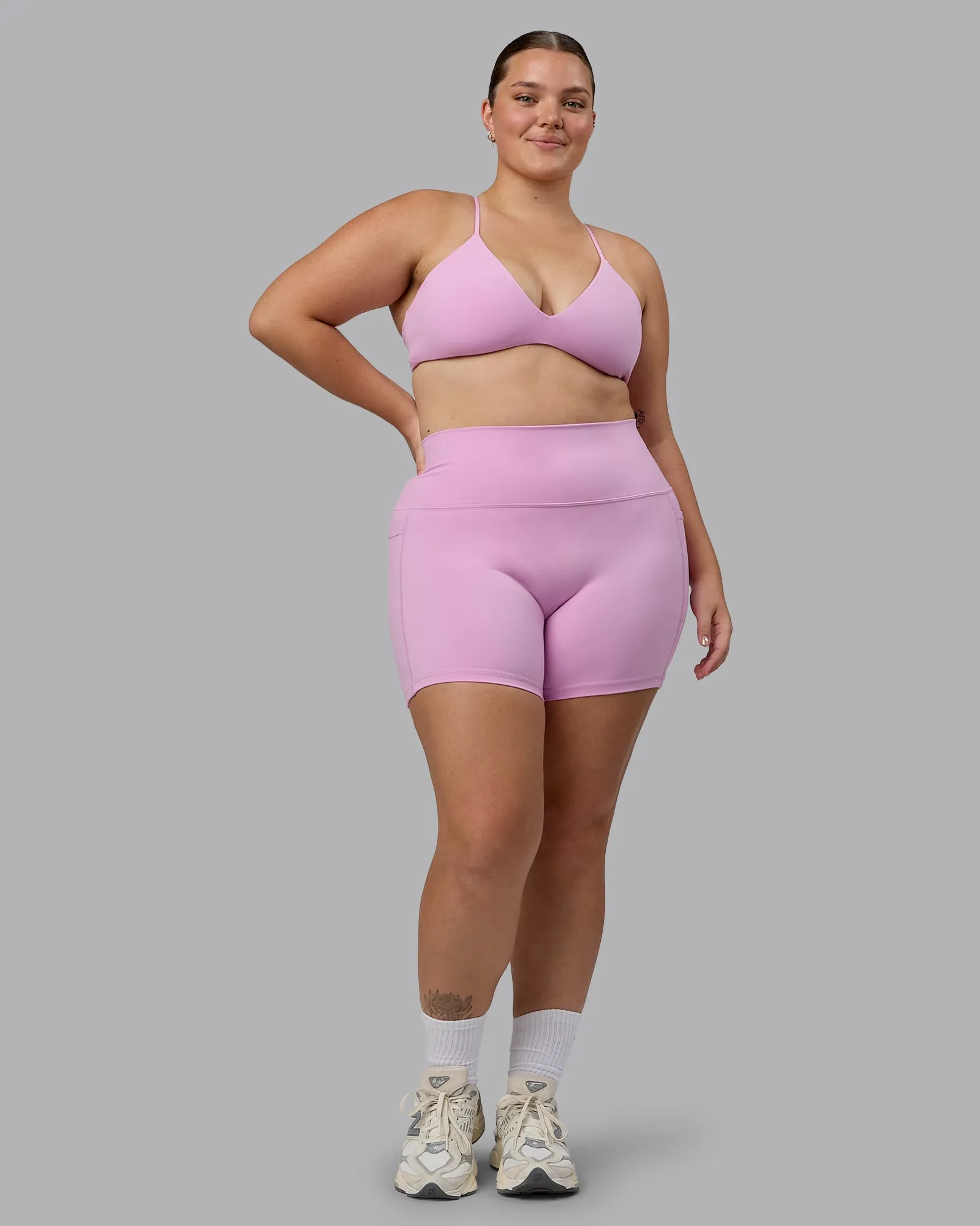 Fusion X-Short Tights with Pockets - Pastel Orchid