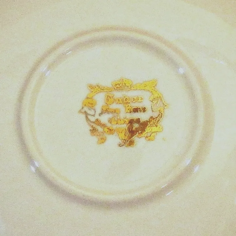 Gabor Saucer Red Roses with Gold Trim