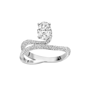 Georgia 3/4 Pavé 0.9ct Oval White Gold