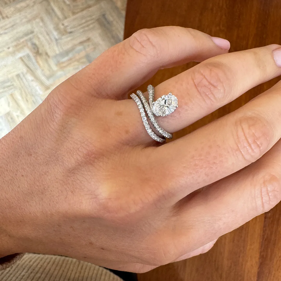 Georgia 3/4 Pavé 0.9ct Oval White Gold