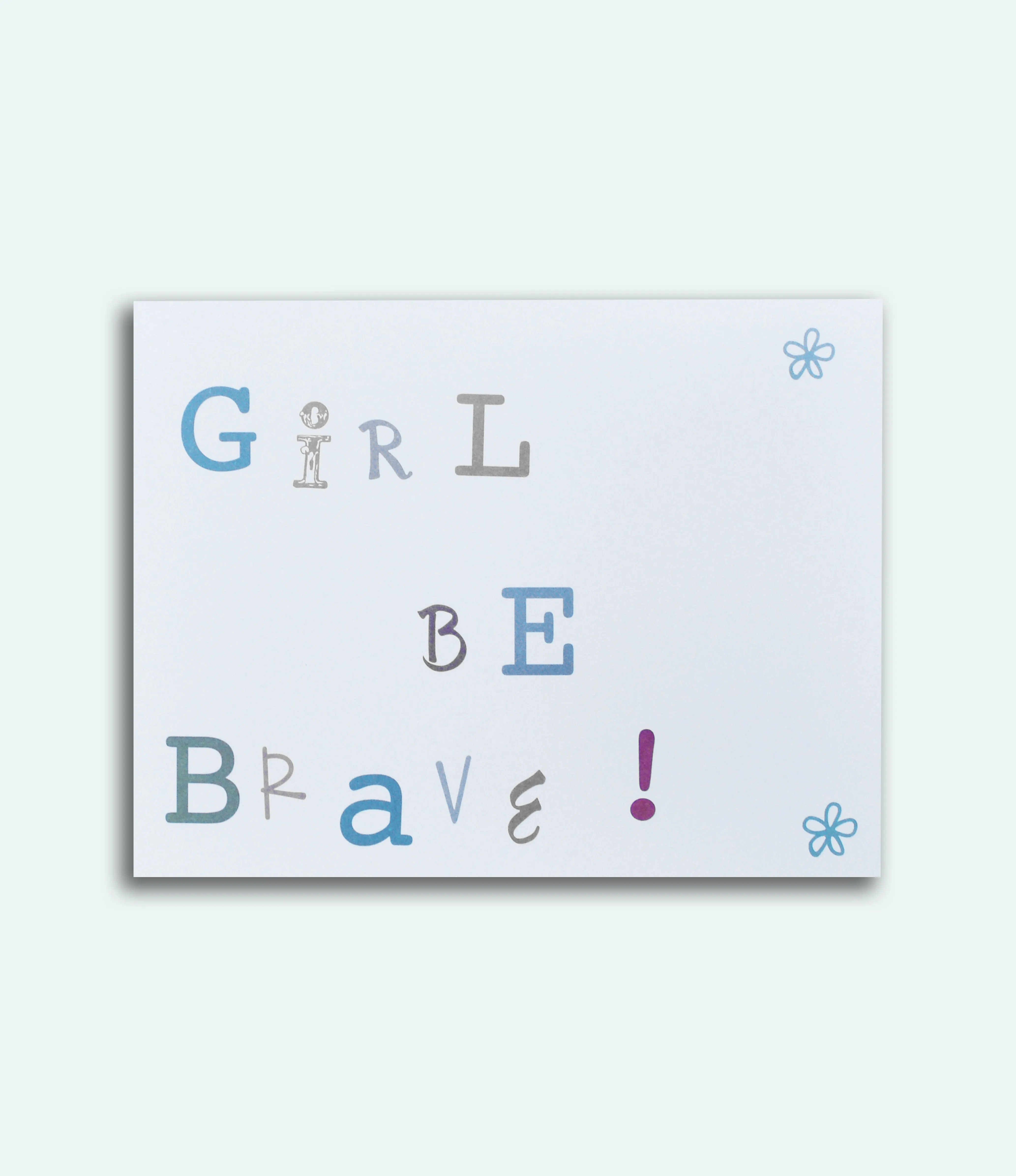 Girl Be Brave blank cards envelopes