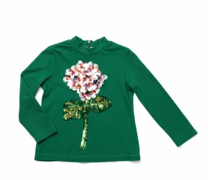 Girls Sequin Flower Top