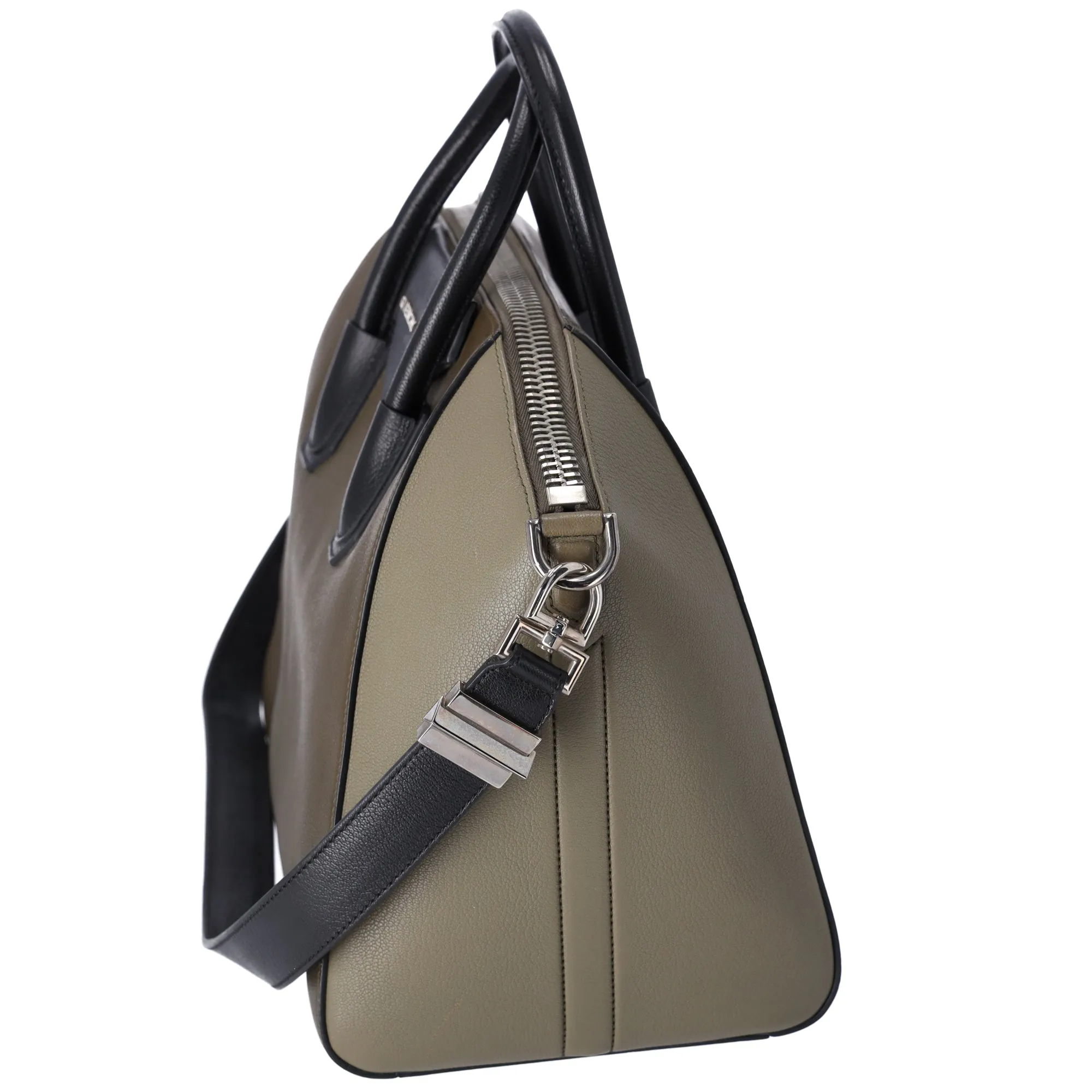 GIVENCHY Antigona Medium Shoulder Bag BB05100630 Khaki Light Green Black Leather