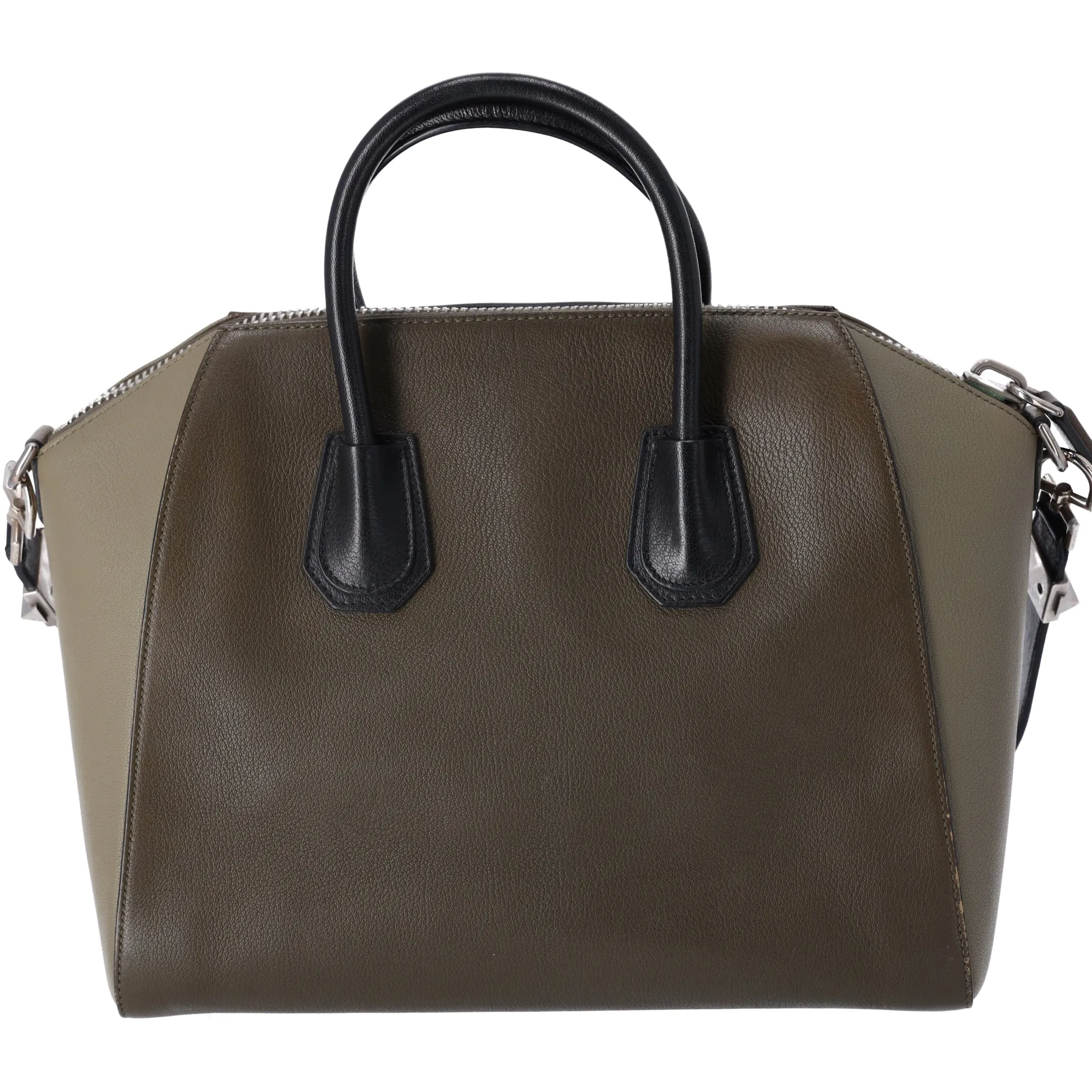 GIVENCHY Antigona Medium Shoulder Bag BB05100630 Khaki Light Green Black Leather