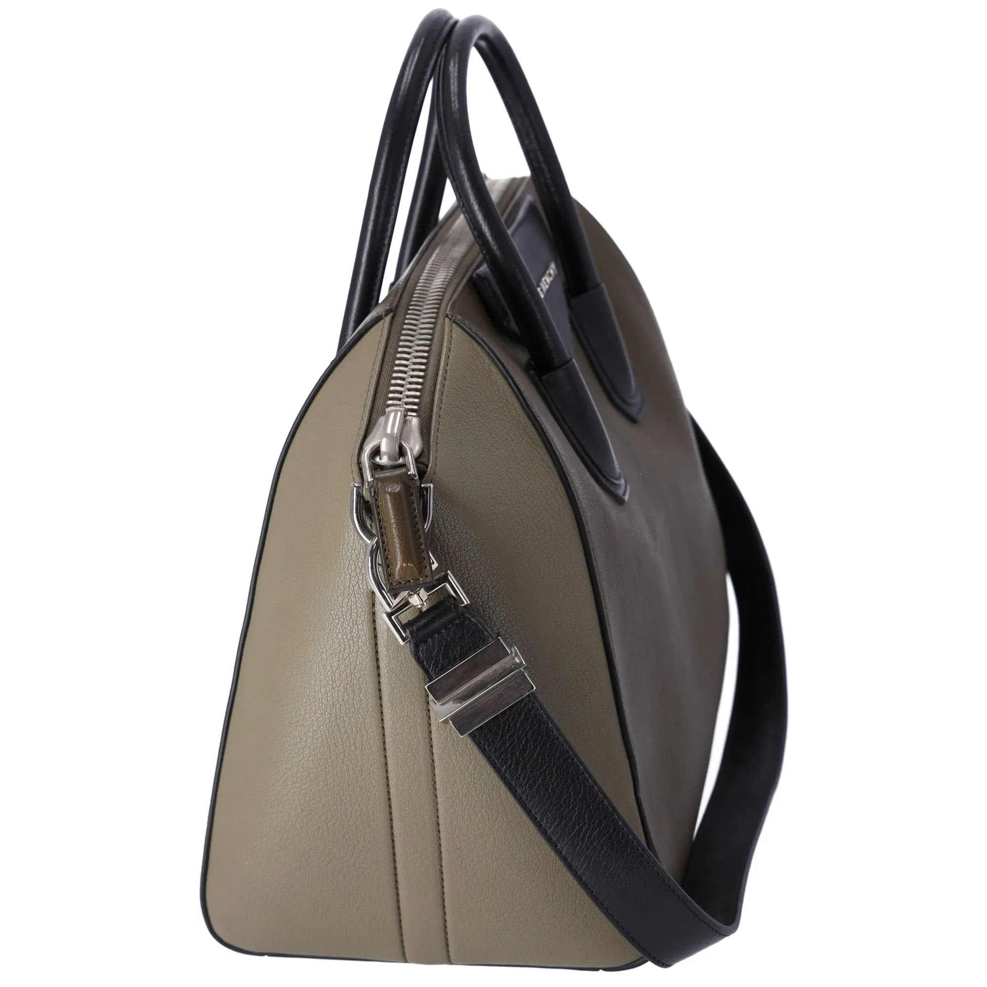 GIVENCHY Antigona Medium Shoulder Bag BB05100630 Khaki Light Green Black Leather