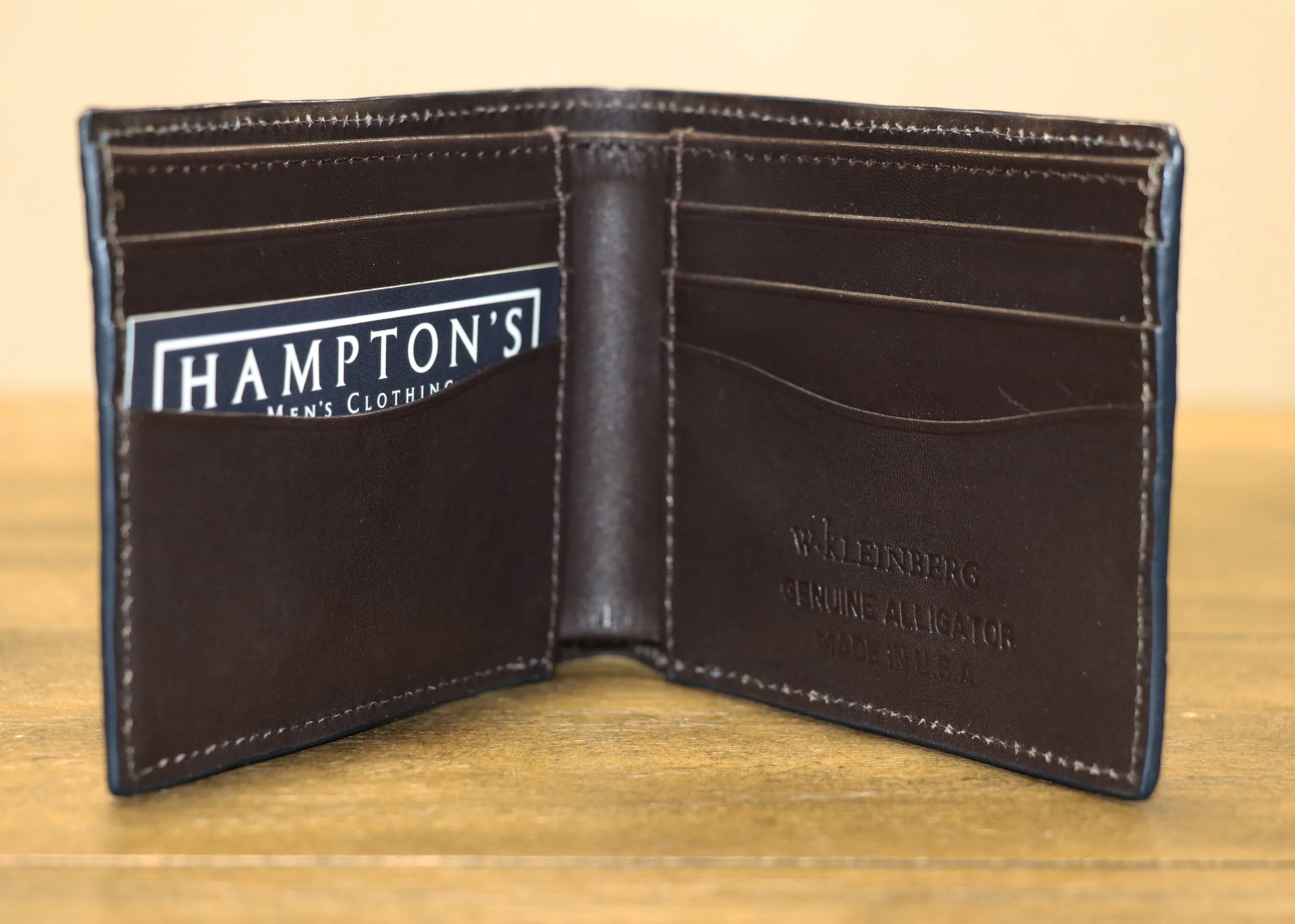 Glazed Alligator Bi-Fold Wallet - Navy