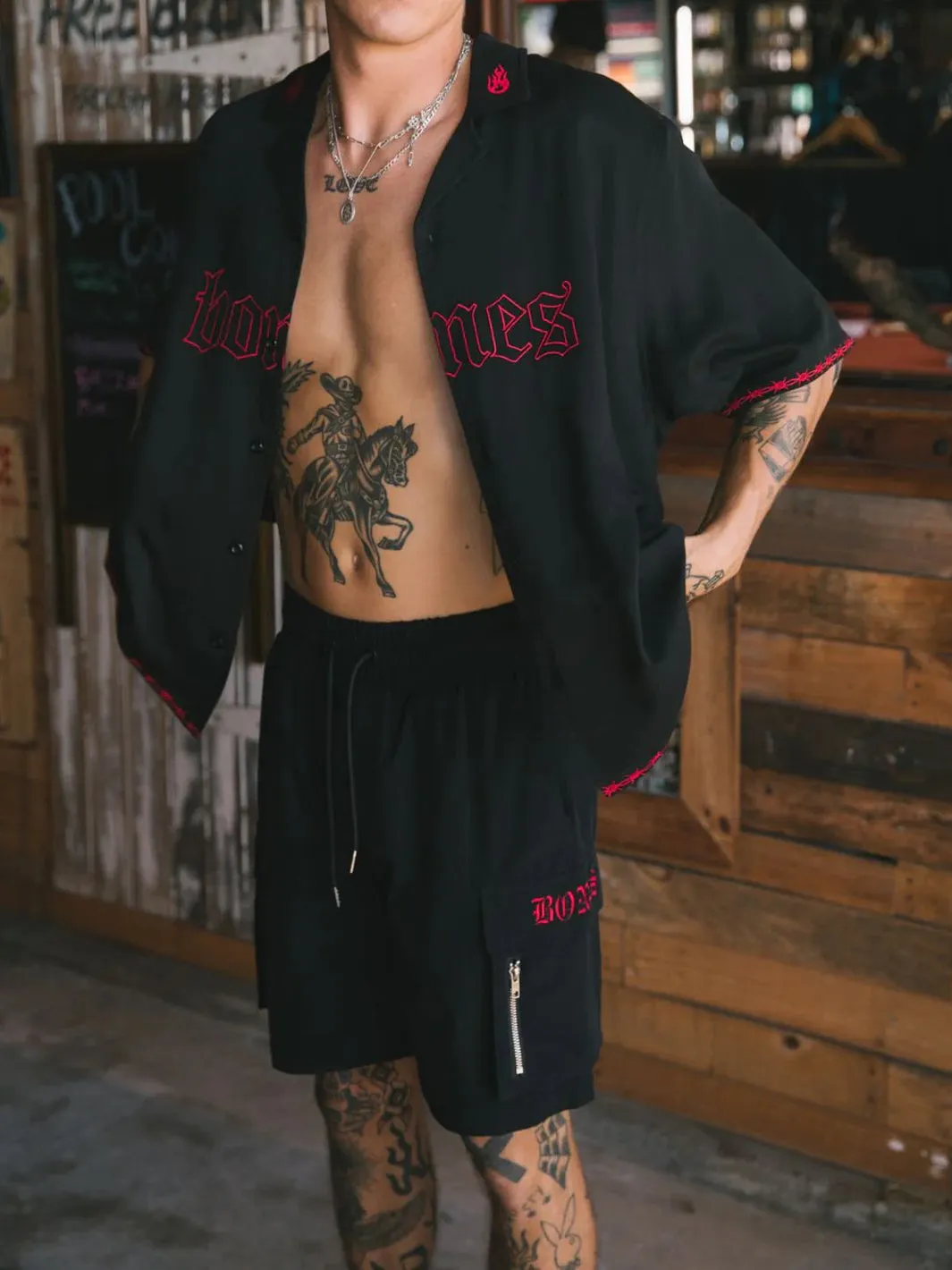 GOTHIC UTILITY SHORTS - BLACK