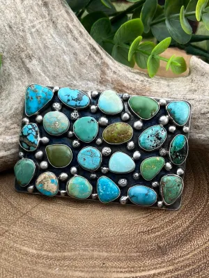 Grassland Sterling Silver and Sonoran Gold Square Belt Buckle