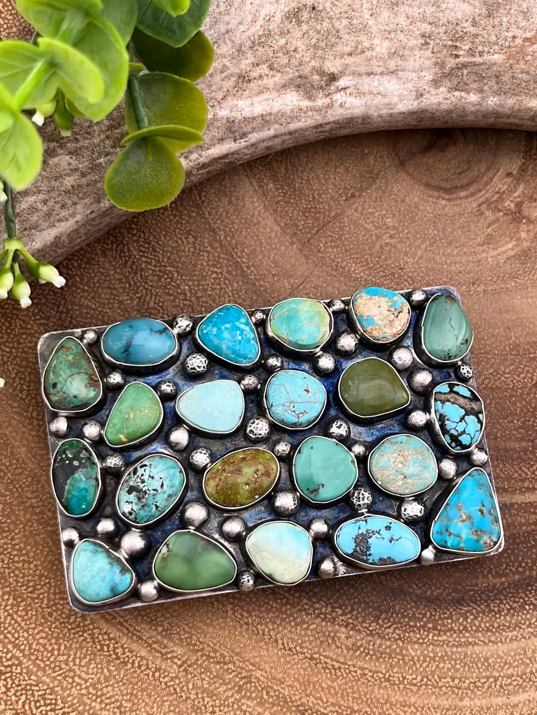Grassland Sterling Silver and Sonoran Gold Square Belt Buckle