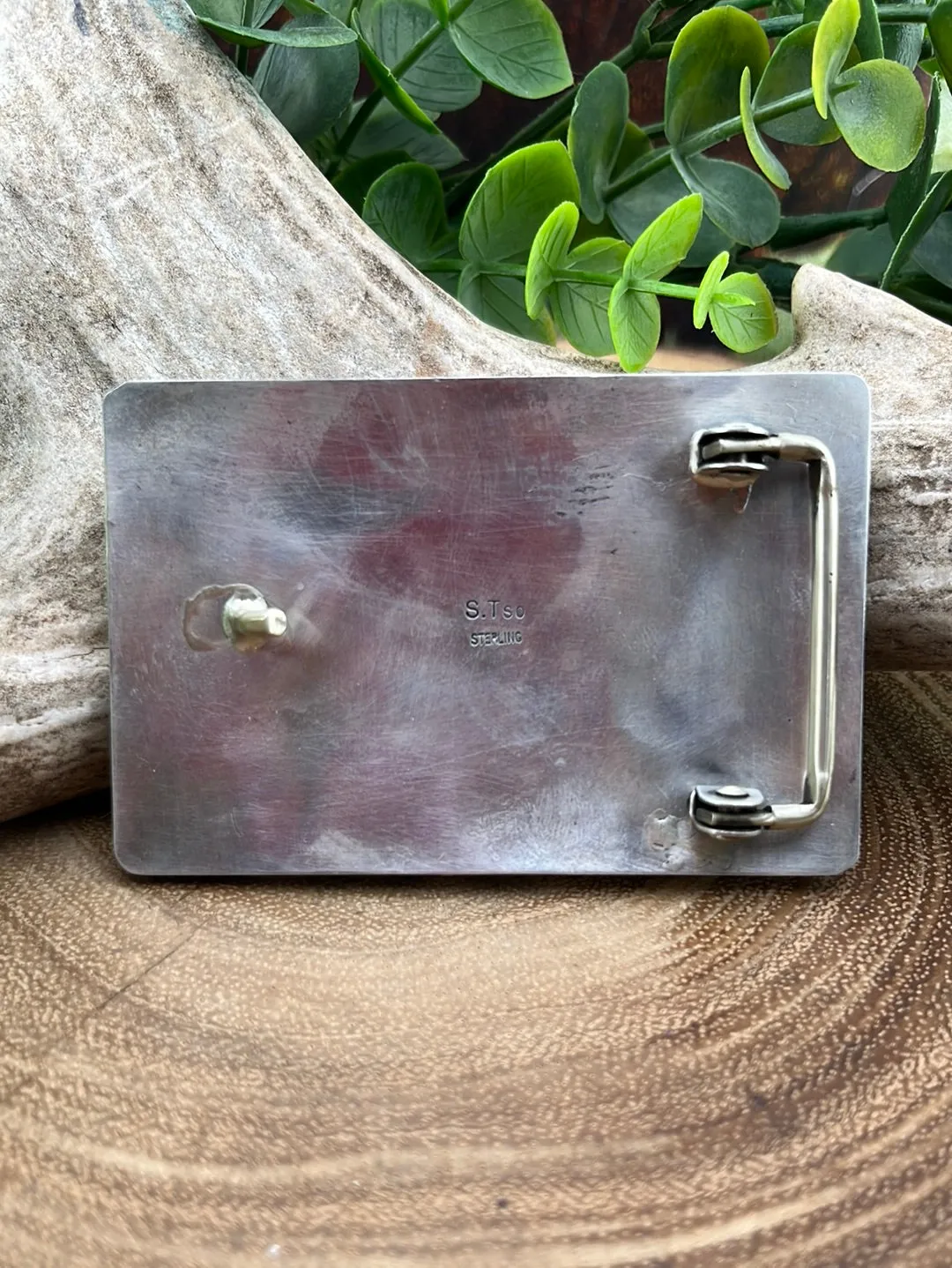Grassland Sterling Silver and Sonoran Gold Square Belt Buckle