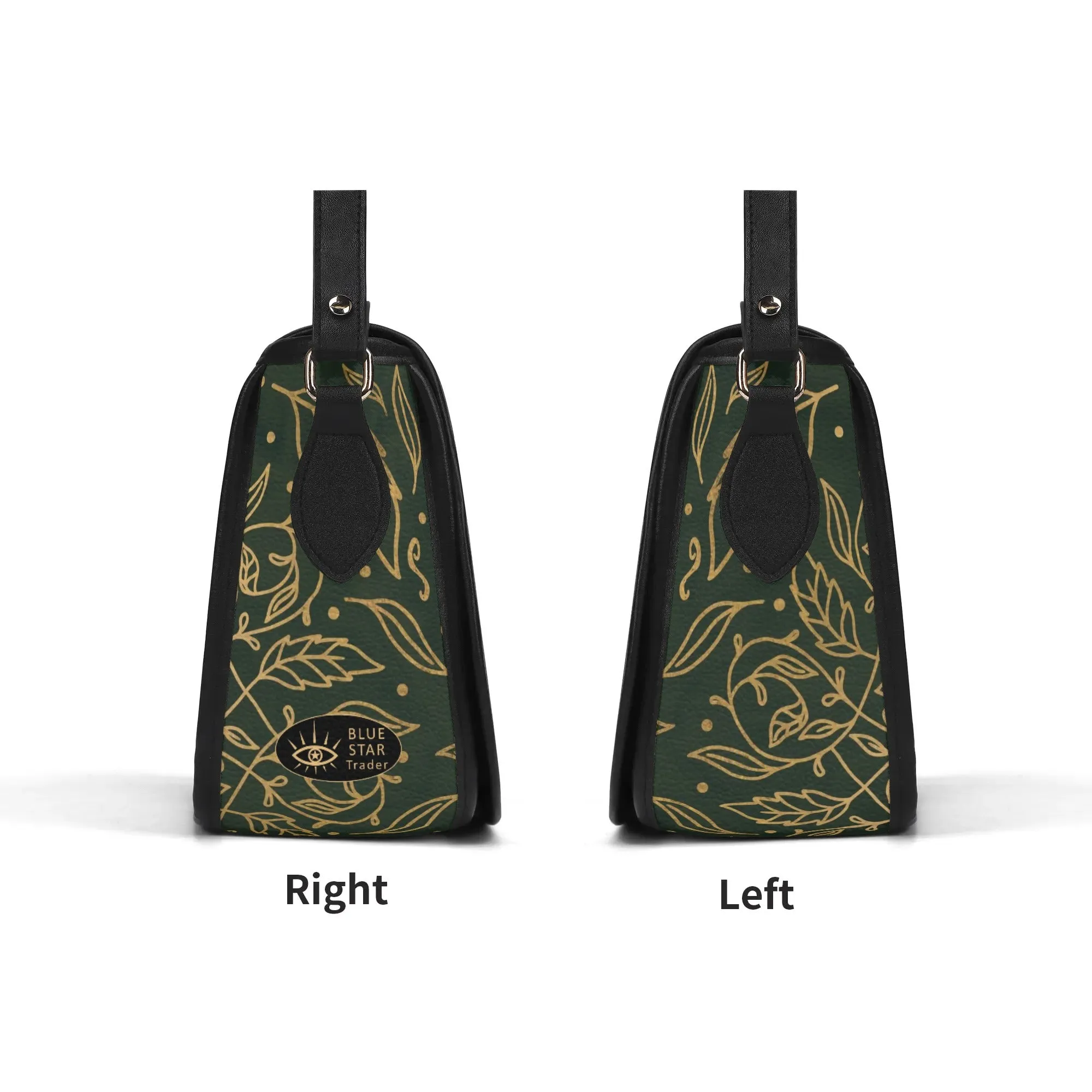 Green Leaf Mandala Vegan Saddle Bag