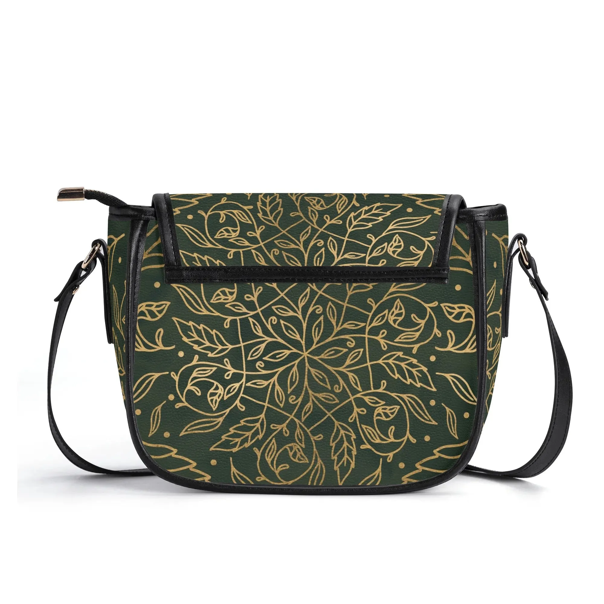 Green Leaf Mandala Vegan Saddle Bag