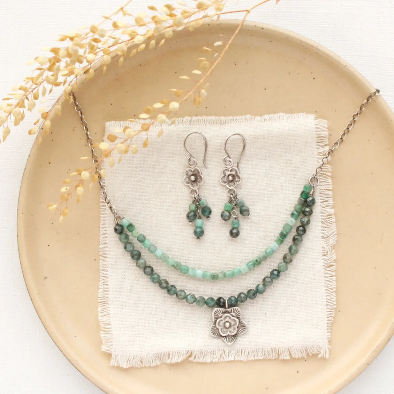 Grove Cactus Flower Dangle Earrings