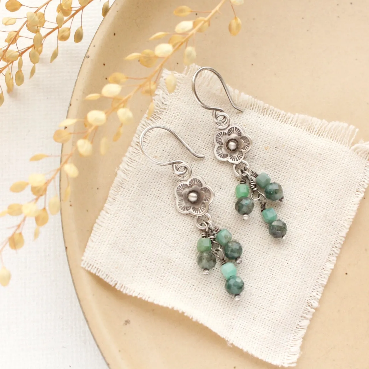 Grove Cactus Flower Dangle Earrings