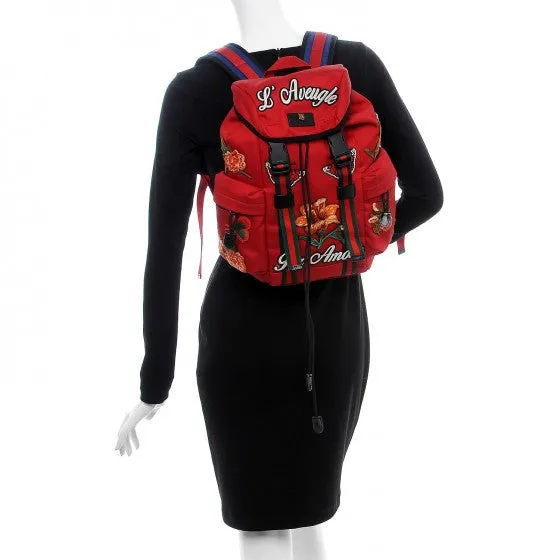 Gucci Backpack with Patches in Red