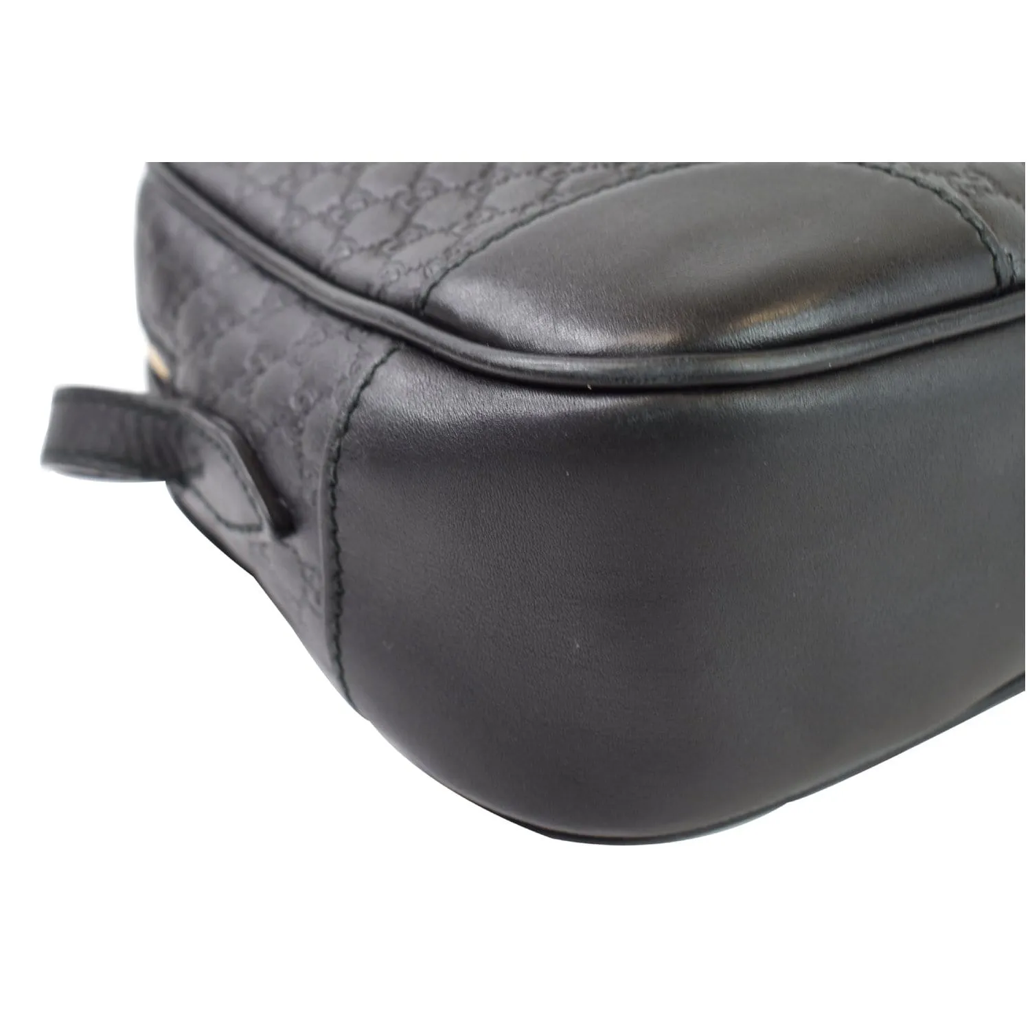 GUCCI Bree Micro GG Guccissima Leather Crossbody Bag Black 449413