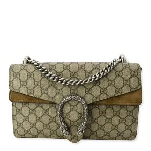 GUCCI Dionysus Small GG Supreme Canvas Shoulder Bag Beige 400249