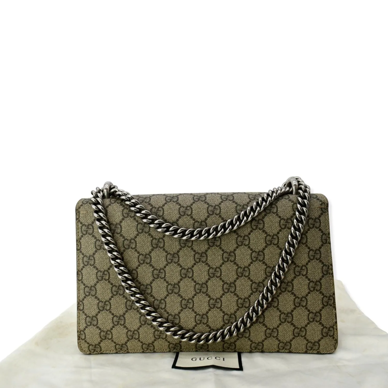 GUCCI Dionysus Small GG Supreme Canvas Shoulder Bag Beige 400249