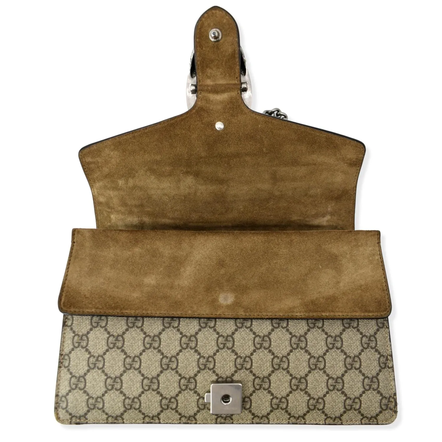 GUCCI Dionysus Small GG Supreme Canvas Shoulder Bag Beige 400249