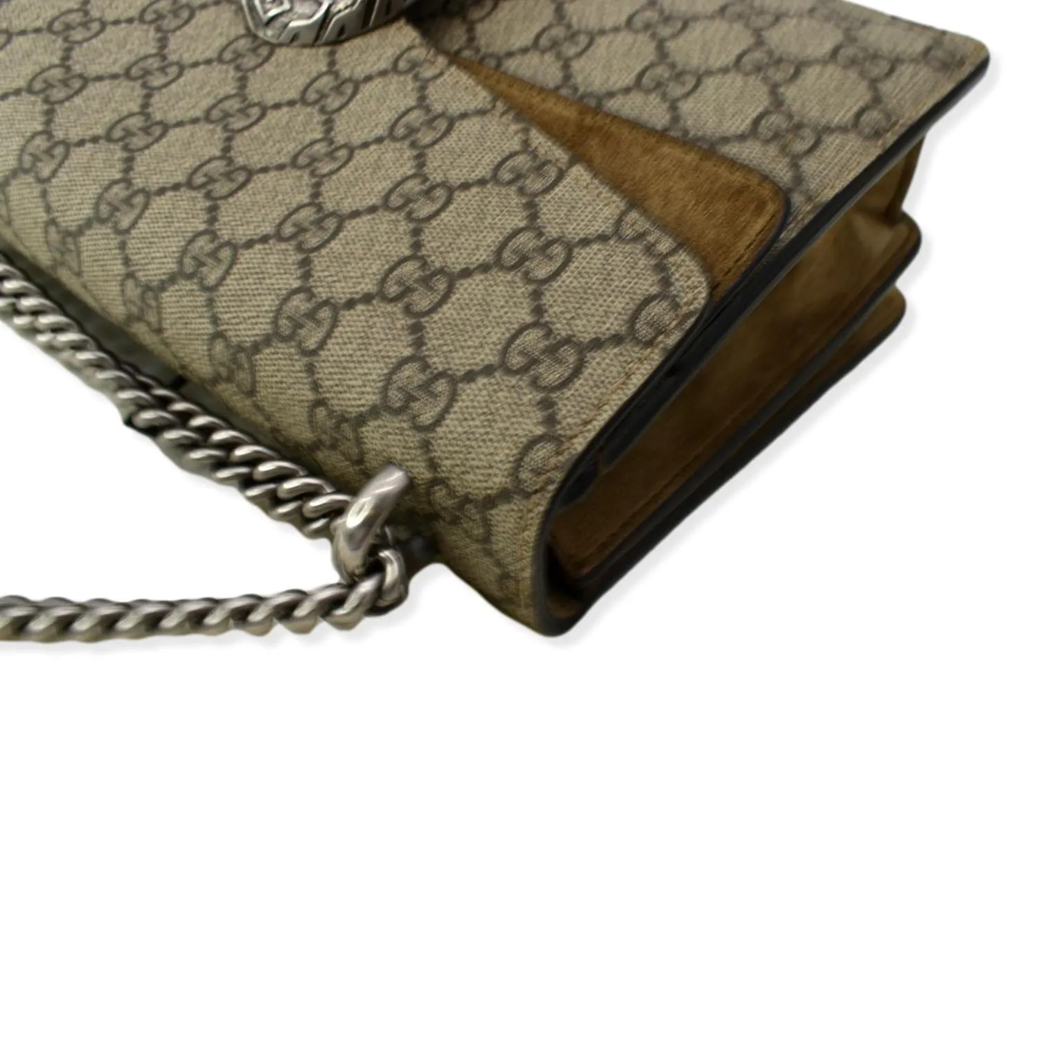 GUCCI Dionysus Small GG Supreme Canvas Shoulder Bag Beige 400249