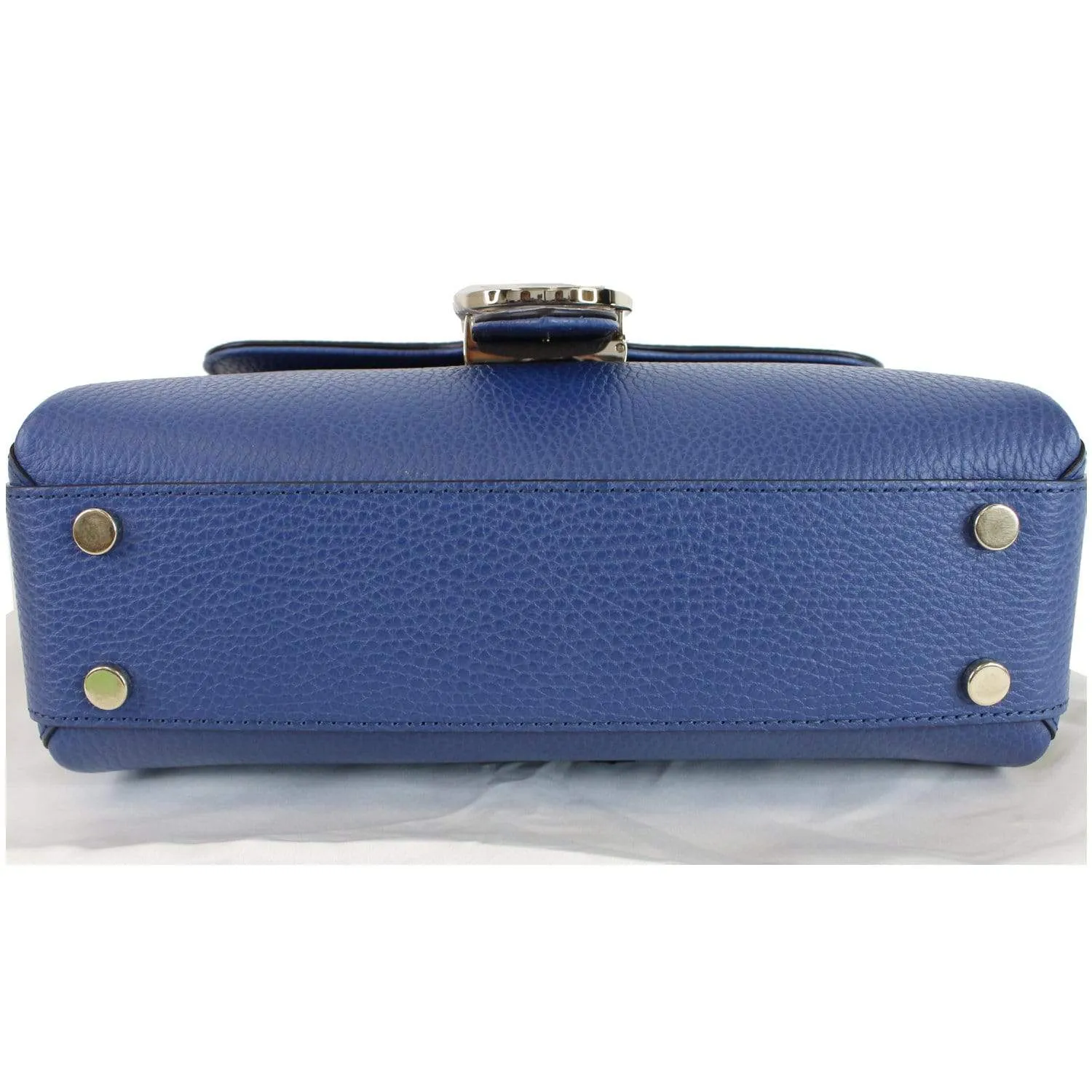 GUCCI GG Interlocking Leather Chain Shoulder Bag Blue 510302