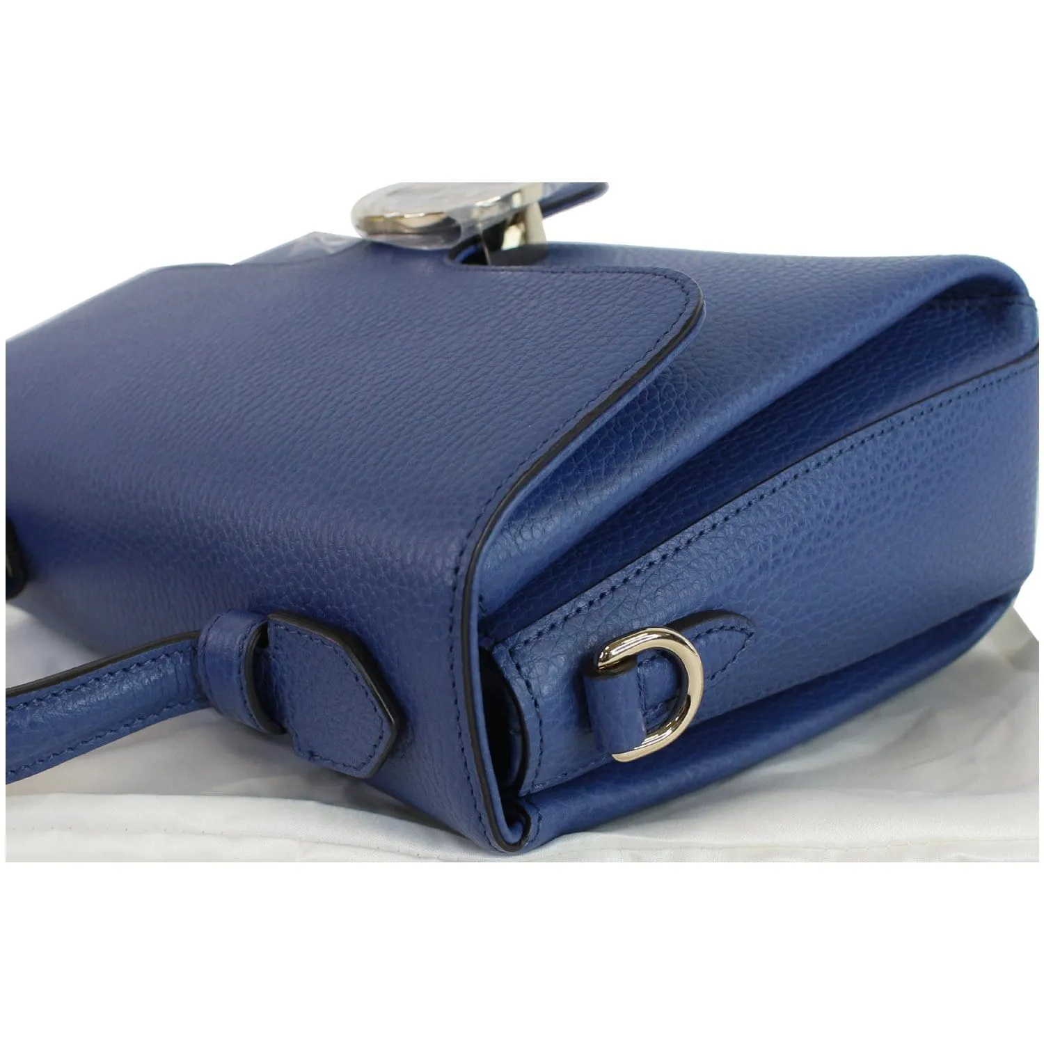 GUCCI GG Interlocking Leather Chain Shoulder Bag Blue 510302
