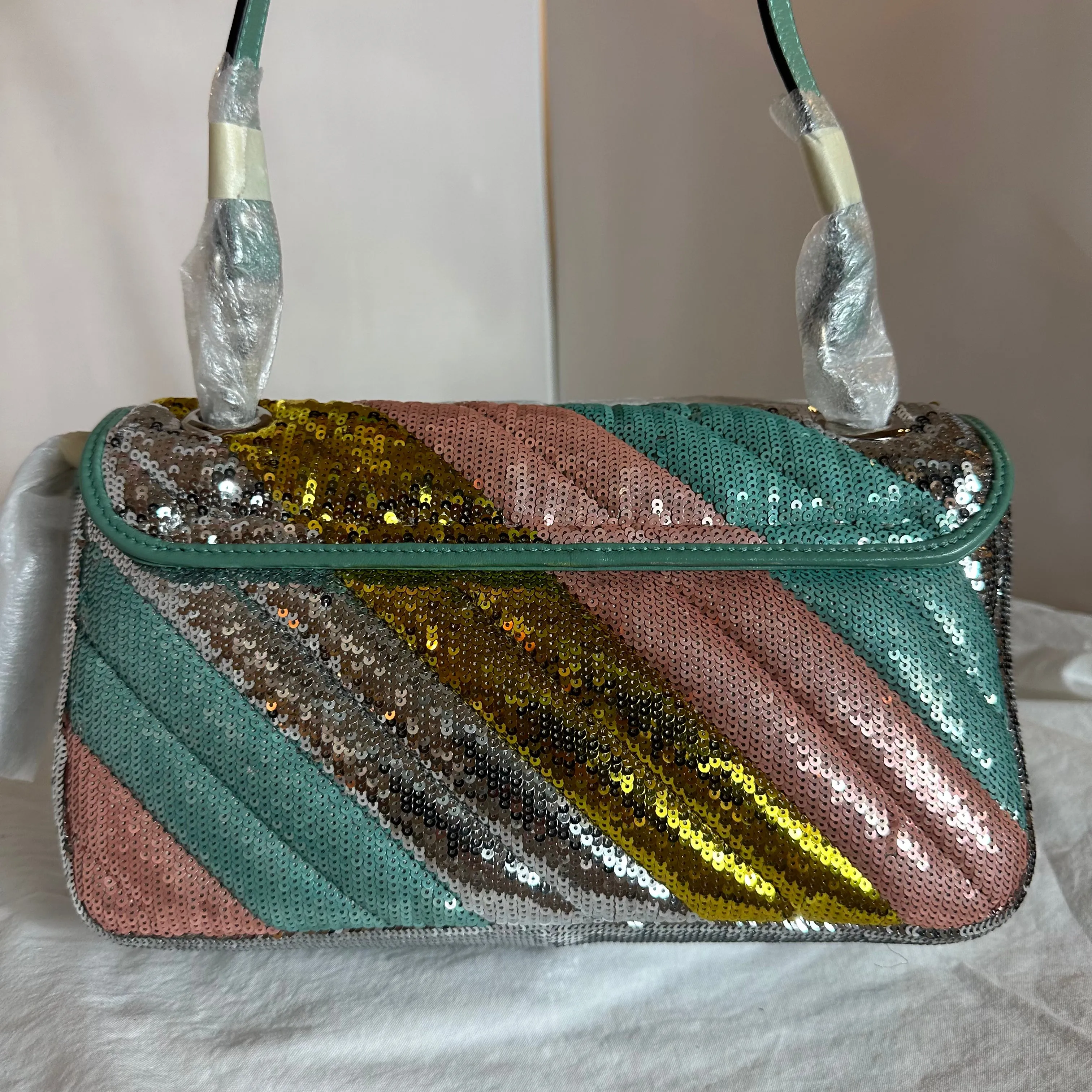 Gucci GG Marmont Sequin-embellished Shoulder Bag