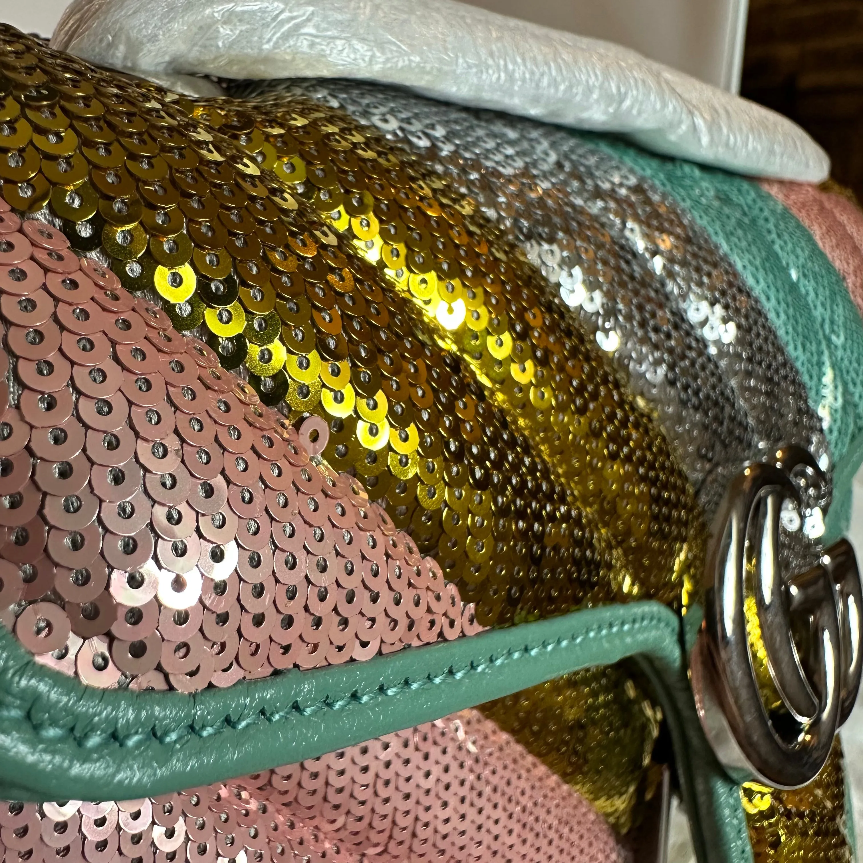 Gucci GG Marmont Sequin-embellished Shoulder Bag