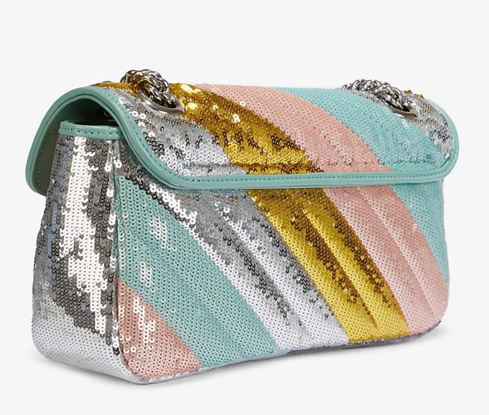 Gucci GG Marmont Sequin-embellished Shoulder Bag