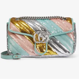 Gucci GG Marmont Sequin-embellished Shoulder Bag