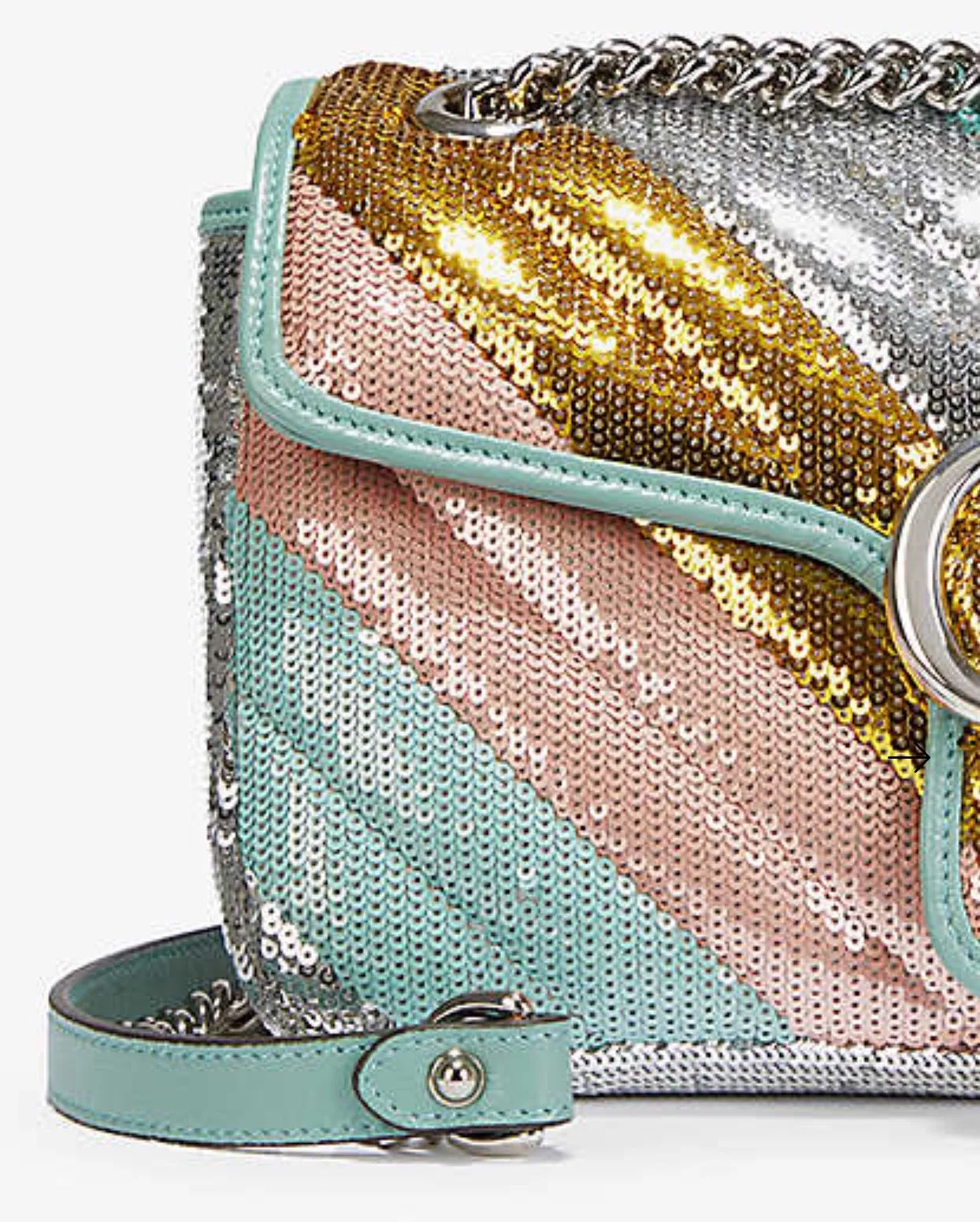 Gucci GG Marmont Sequin-embellished Shoulder Bag