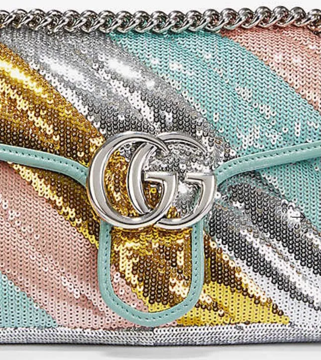 Gucci GG Marmont Sequin-embellished Shoulder Bag