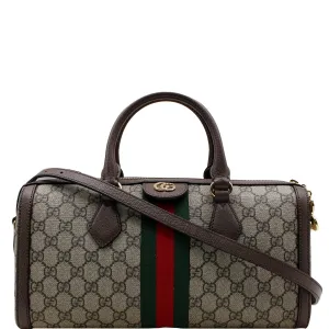 GUCCI Ophidia GG Canvas Medium Top Handle Shoulder Bag Beige 524532