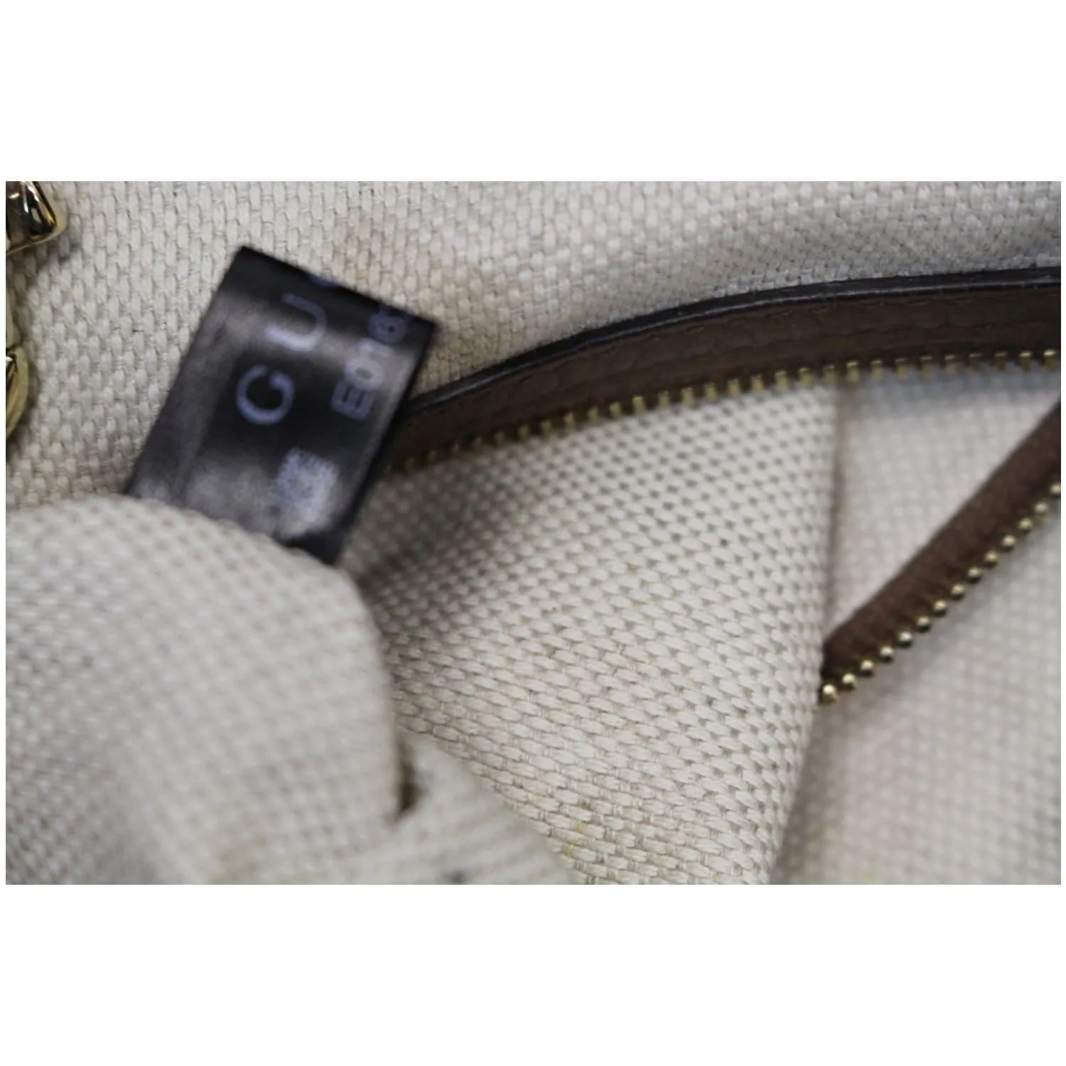 GUCCI Soho Pebbled Leather Chain Shoulder Bag 308982 Brown