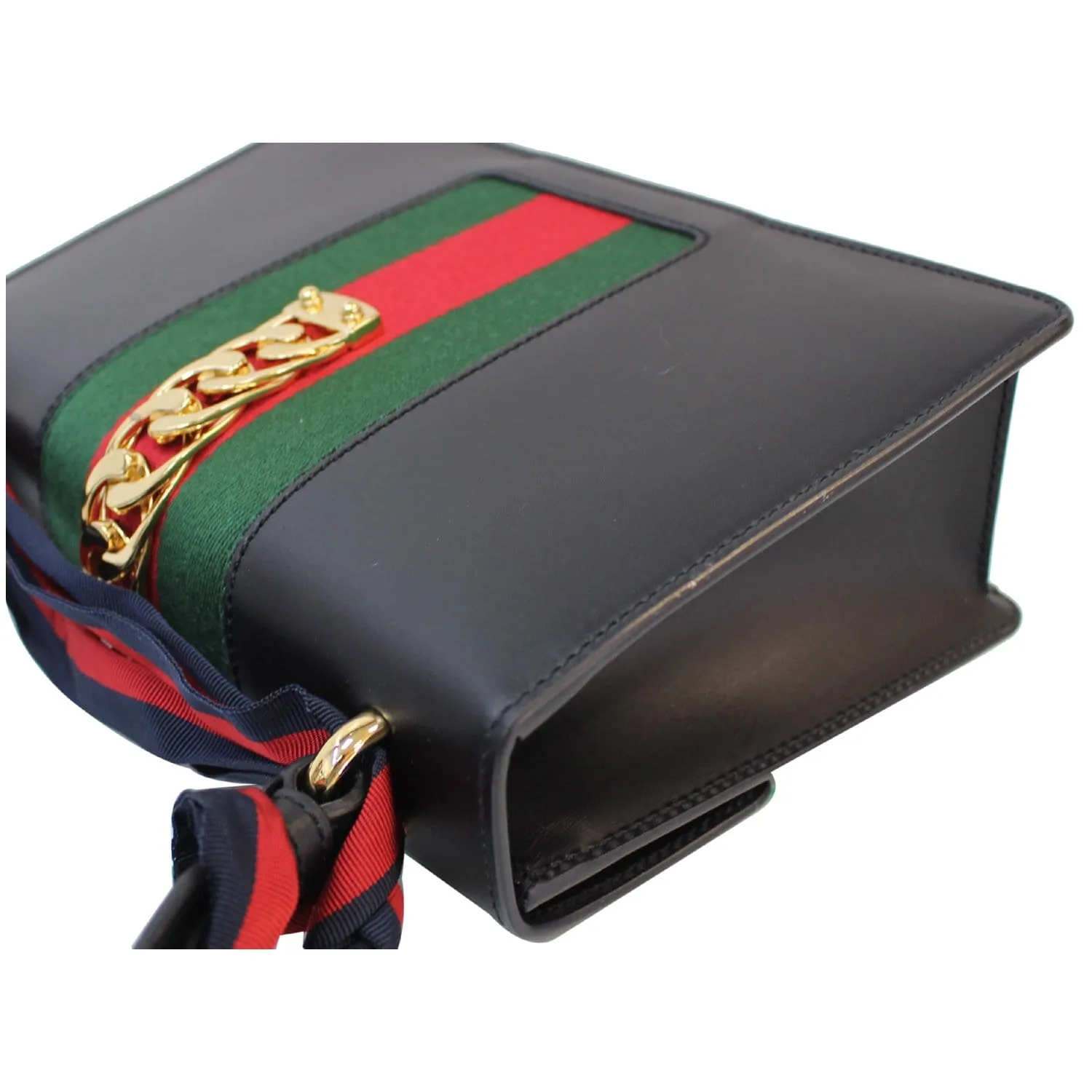 Gucci Sylvie Small Leather Shoulder Bag Black 421882