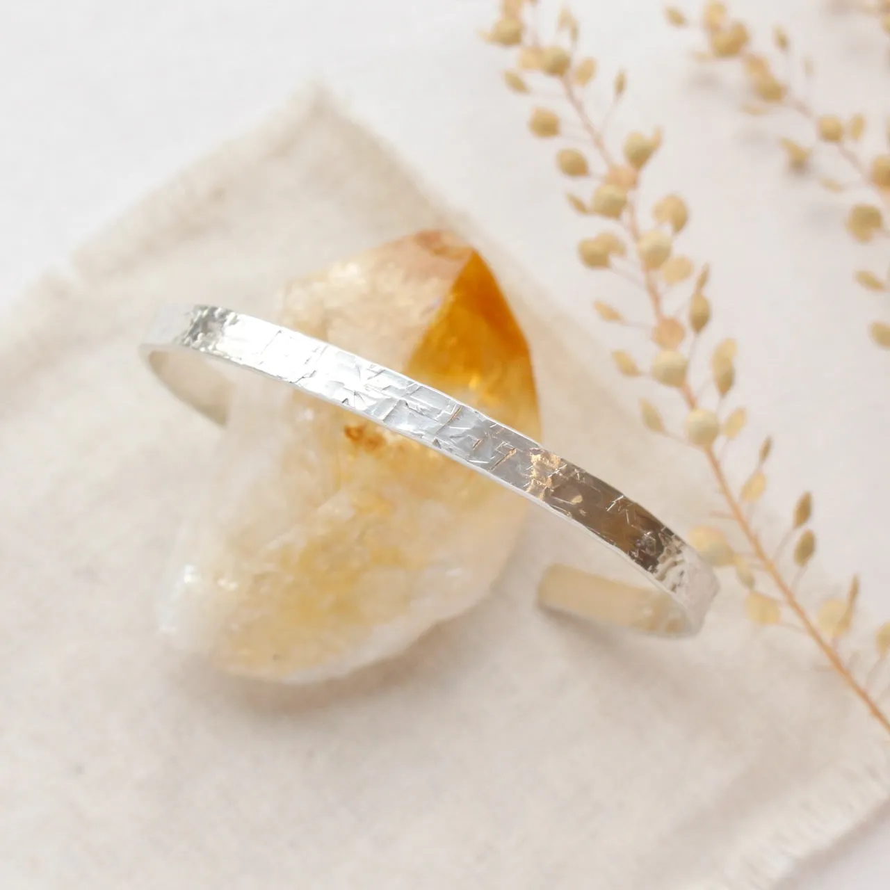 Hammered Silver Cuff Bracelet