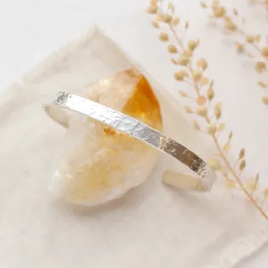 Hammered Silver Cuff Bracelet