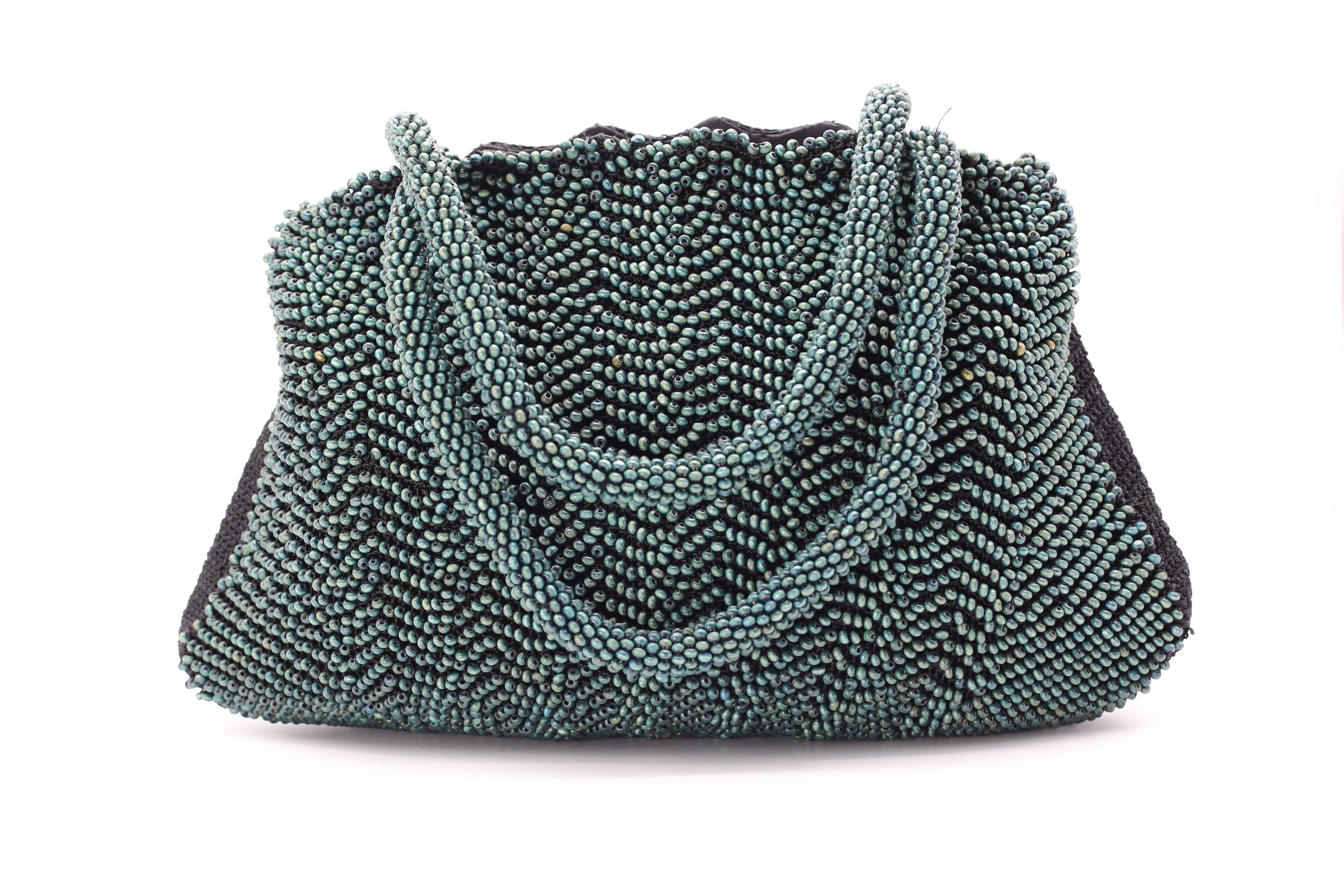 Hand-crocheted Tiny Wooden Beads Bag